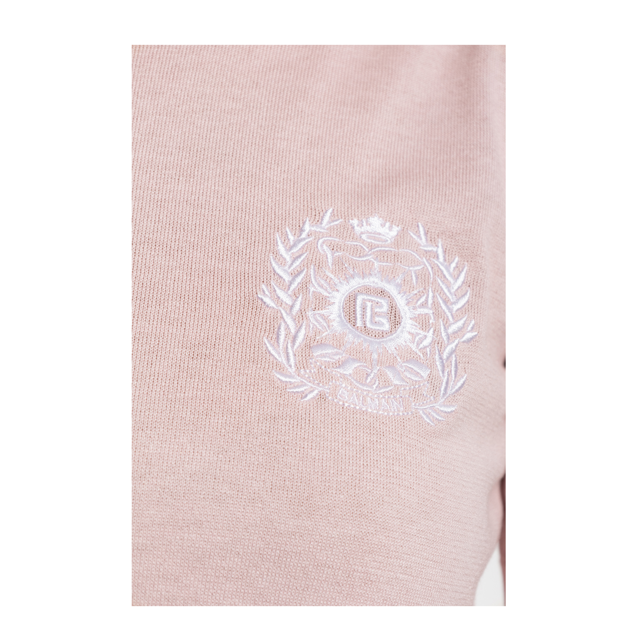 Emblème-Embroidered Knit Top Pink