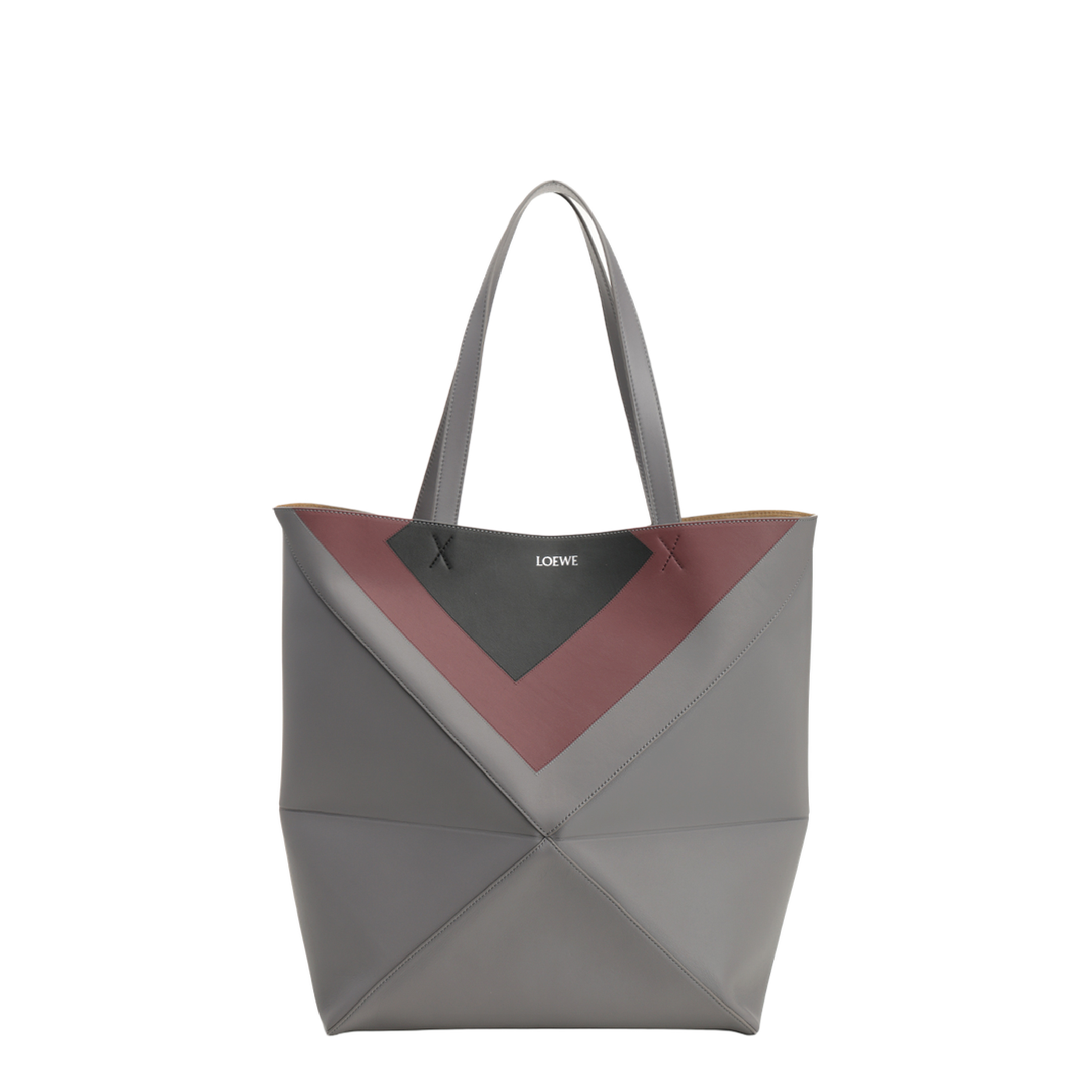 Puzzle Fold XL Calfskin Tote Bags - Grey