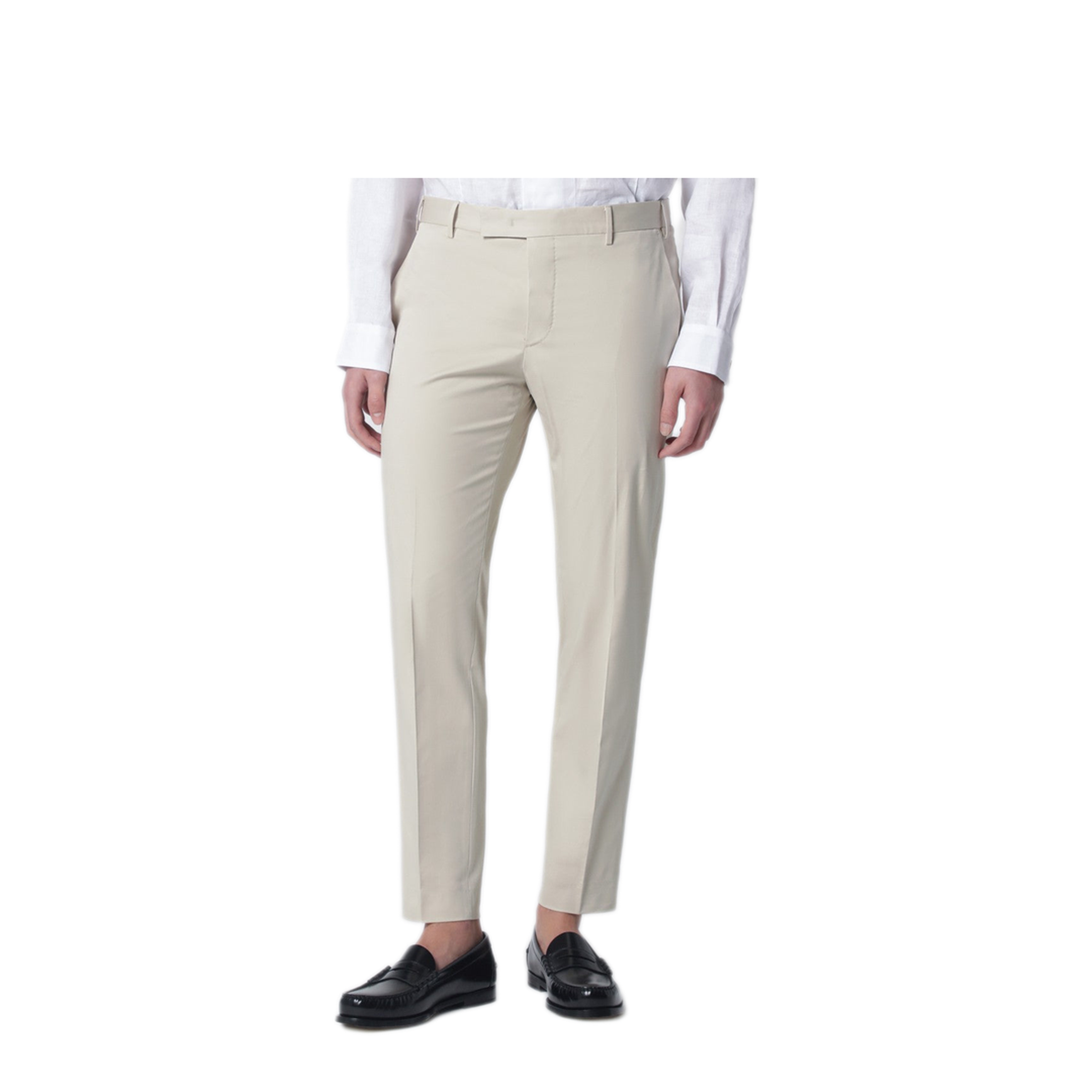 MAYFEYR - PT Torino - Beige Slim Fit Cotton Blend Trousers - COASX0Z00FWDSD590040