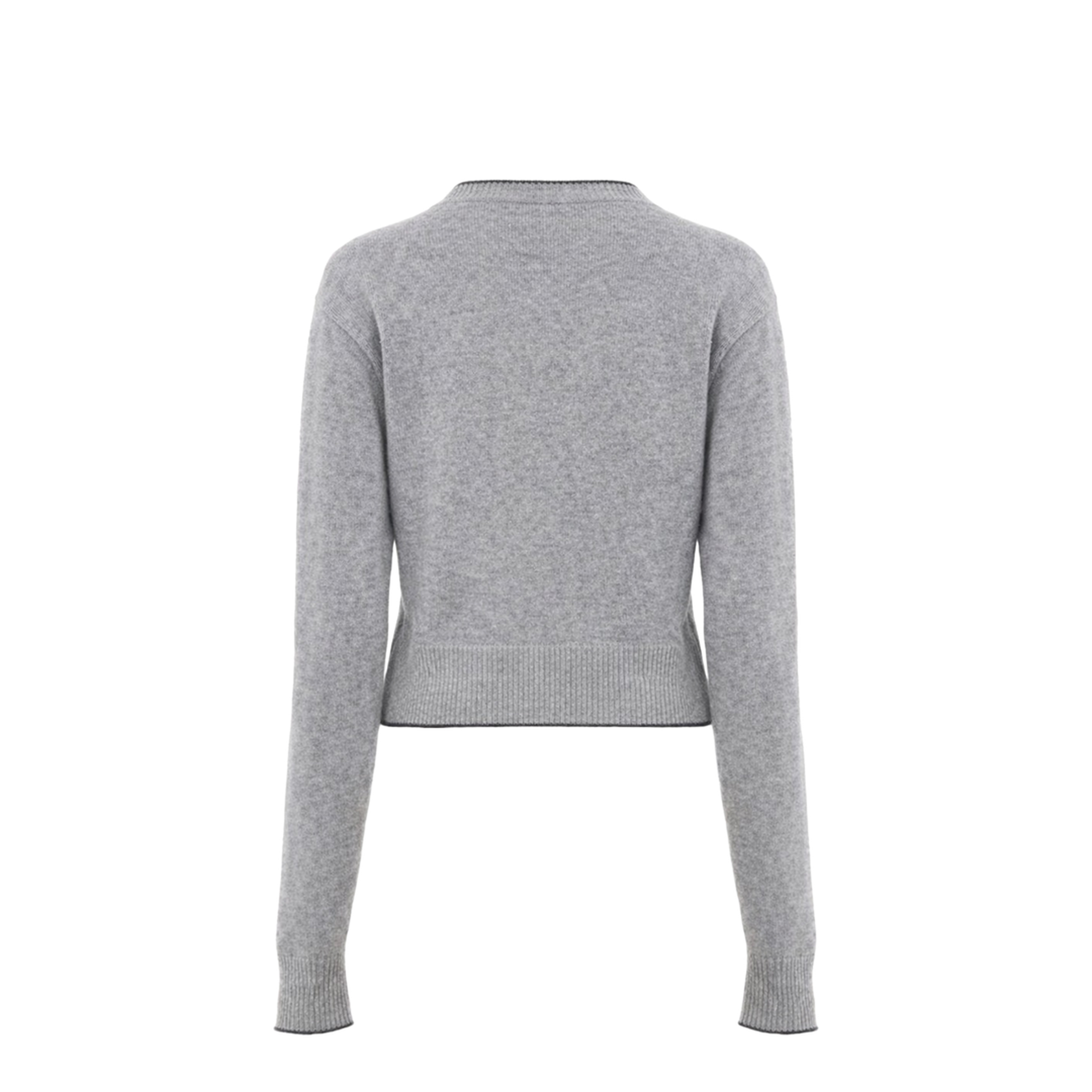 Grey Cardigan With Frontal Buttons Closure