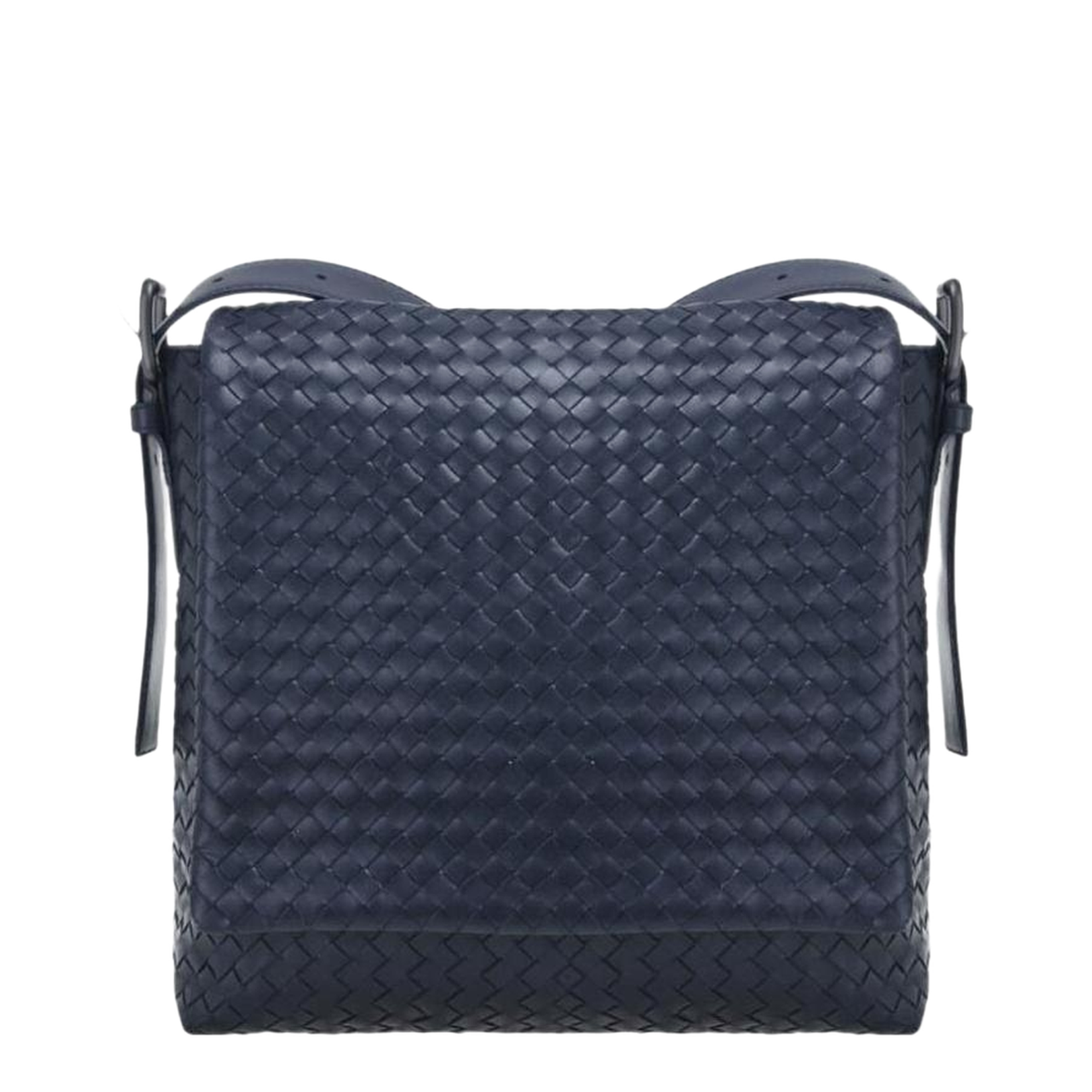 Intrecciato Leather Shoulder Bags - Navy blue