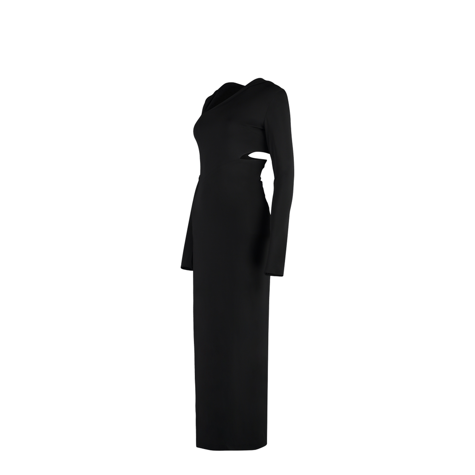 Long Cut-Out Hooded Dress
