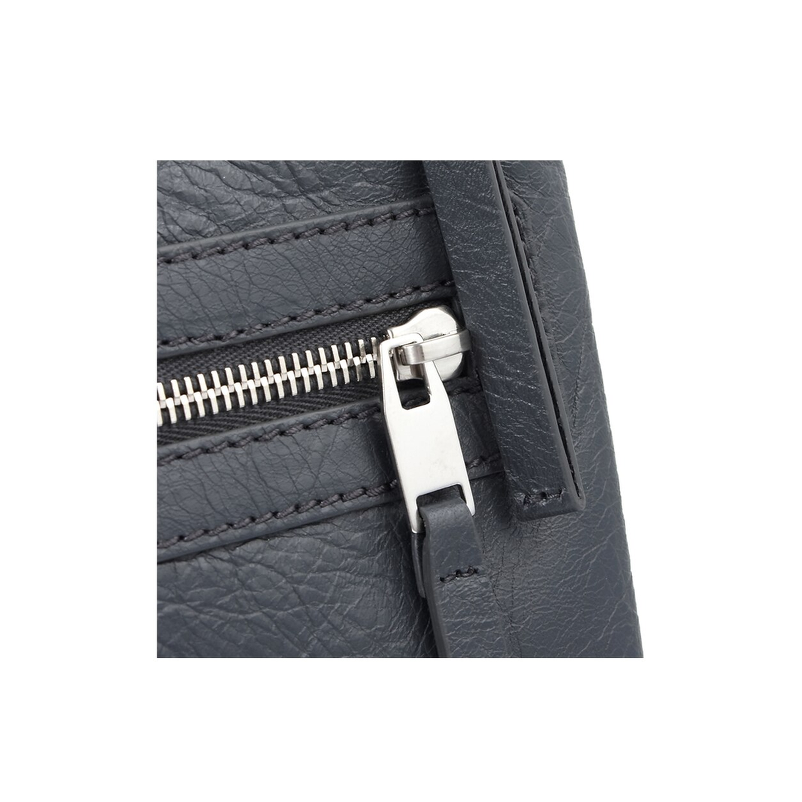 Dark Gray Zip Logo Clutch Bag