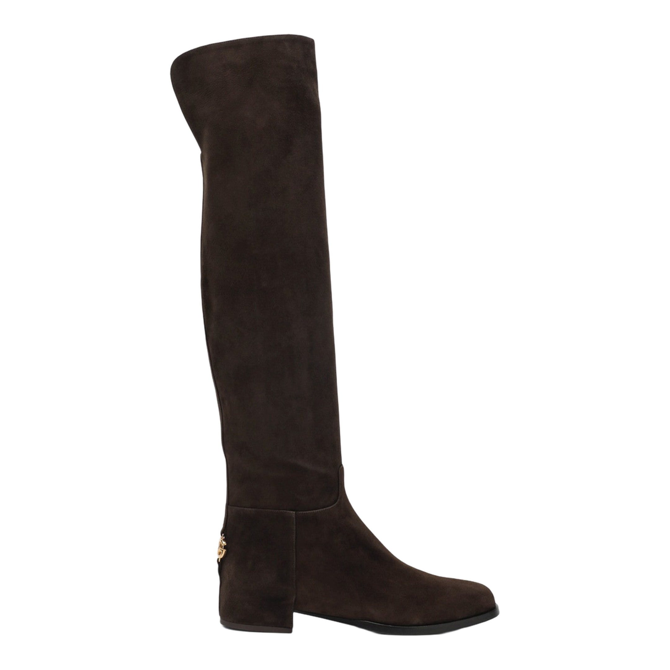 High Suede Boot in Ebony Brown