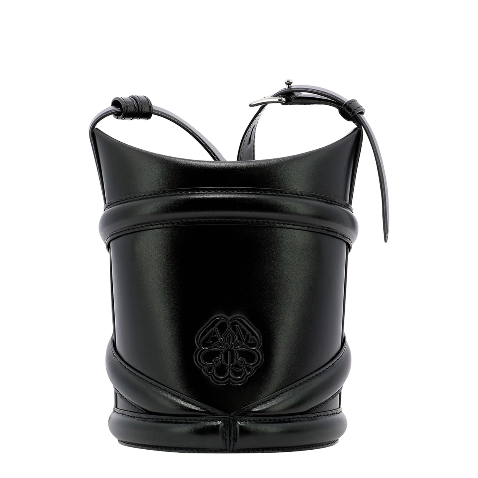 Black Leather The Curve Bucket Bag