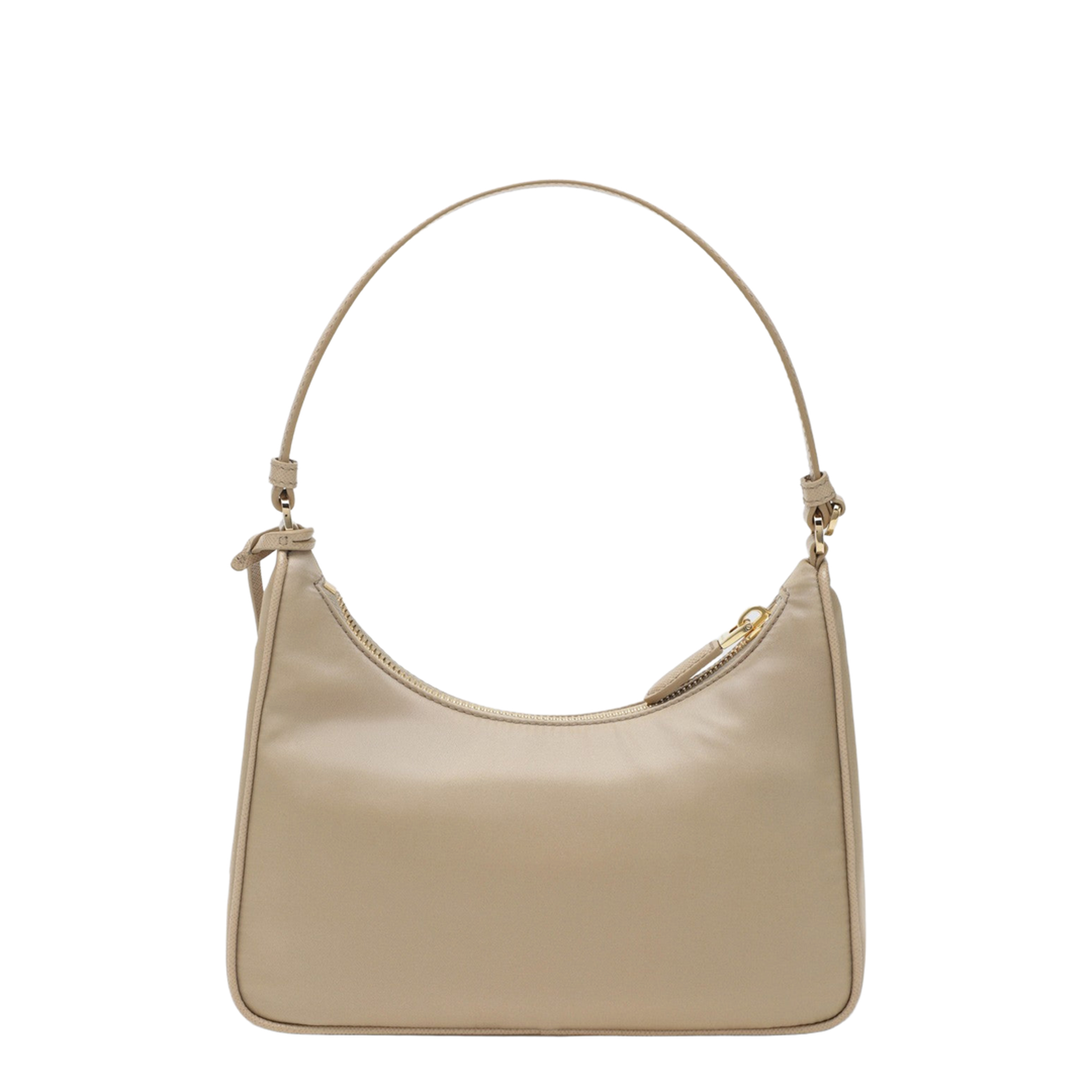 Recycled Nylon Handbag In Brown