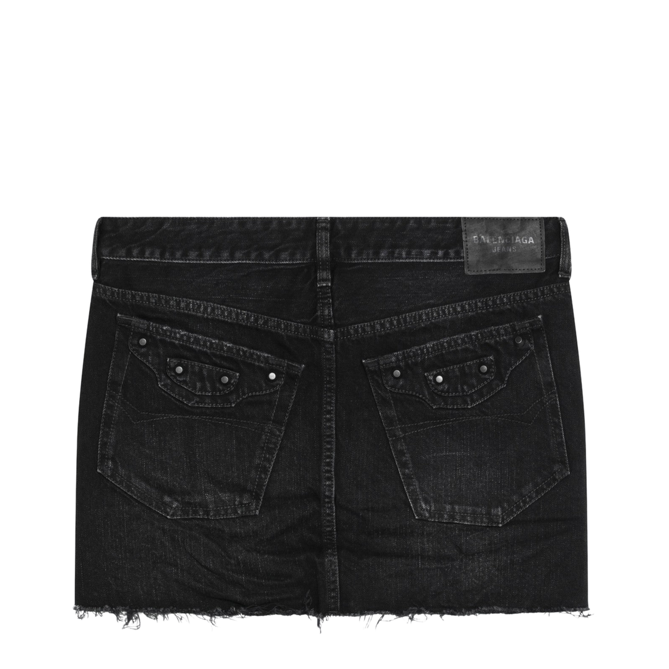 Black Denim City Mini Skirt