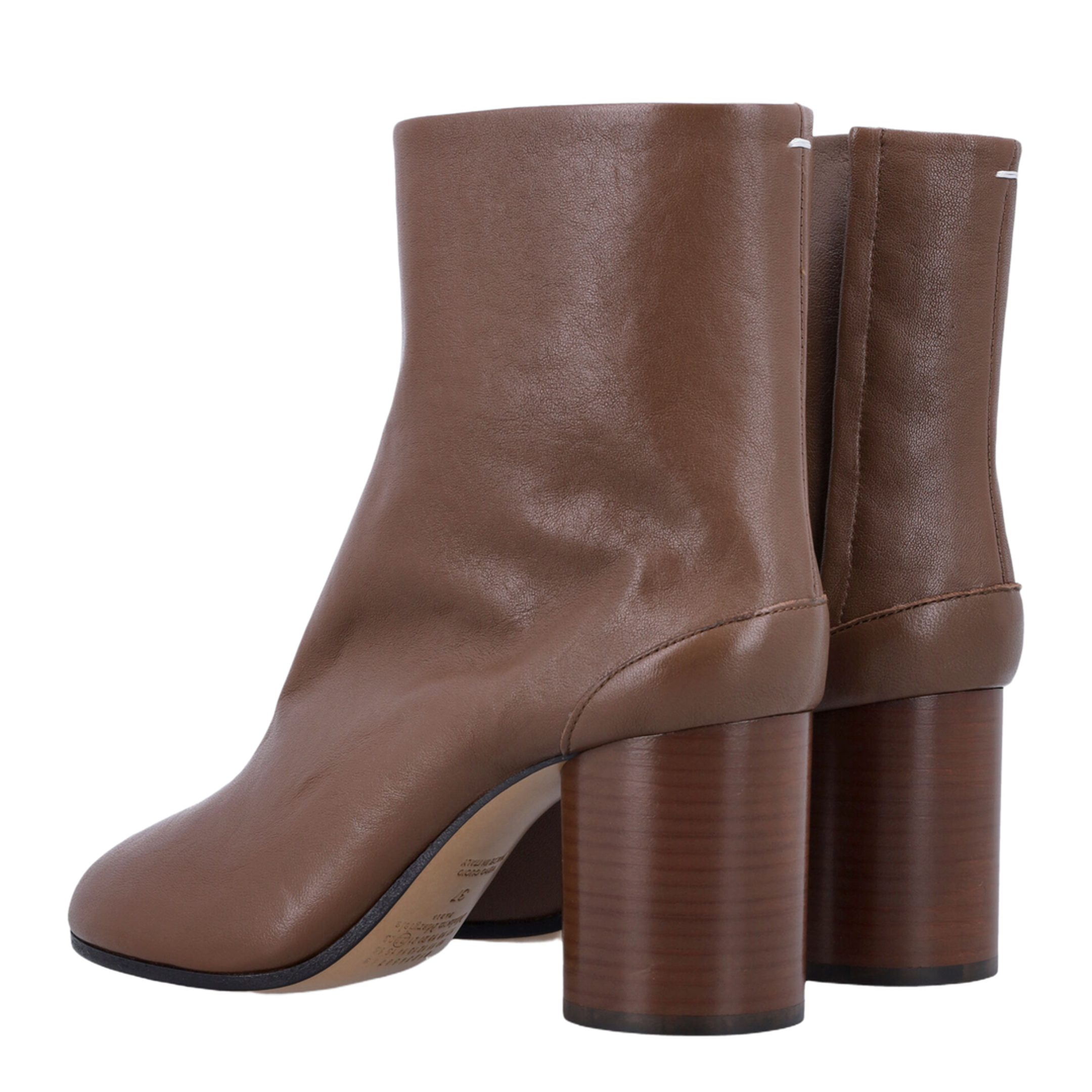Brown Lambskin Leather Tabi Chelsea Boots
