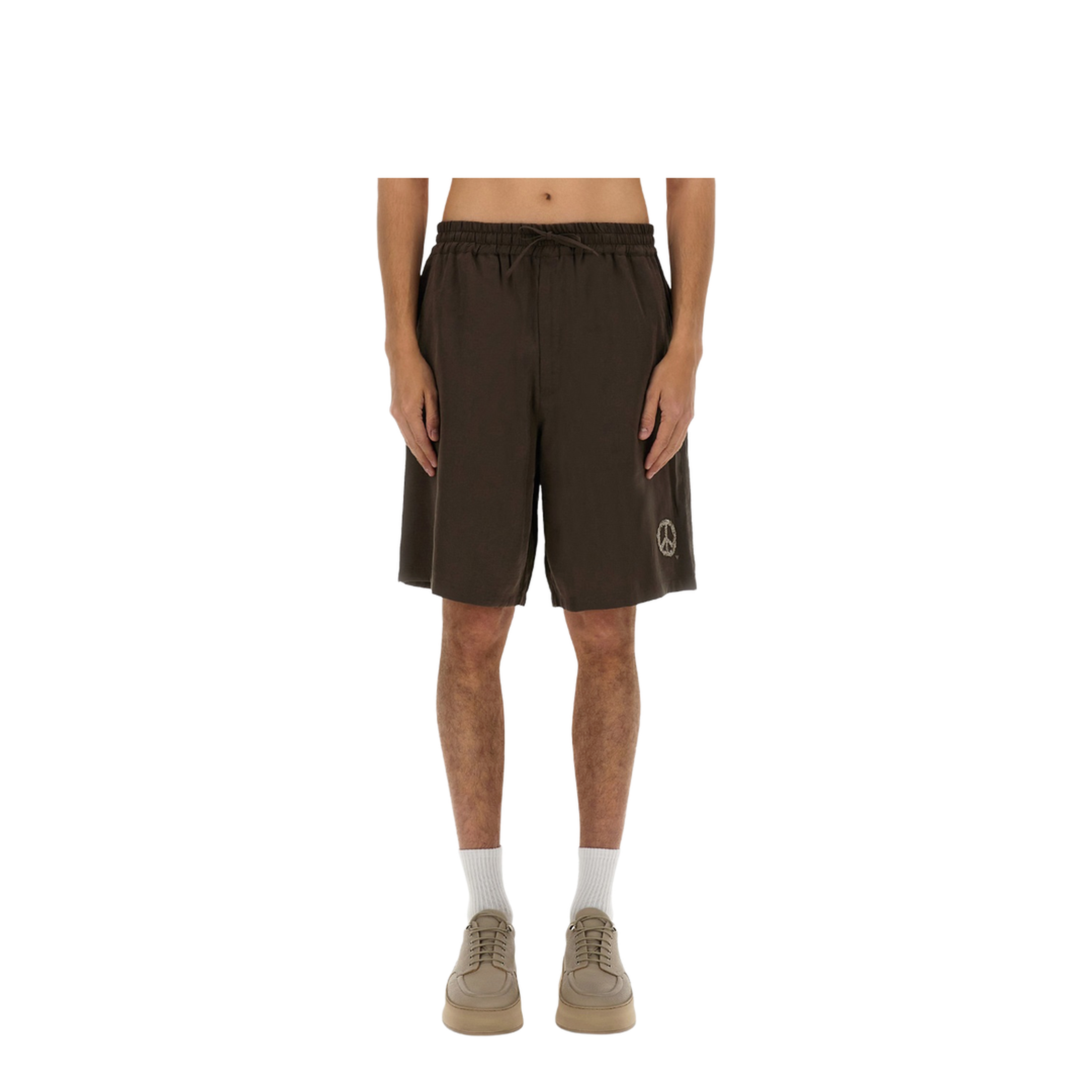 Drawstring Bermuda Shorts in Printed Modal