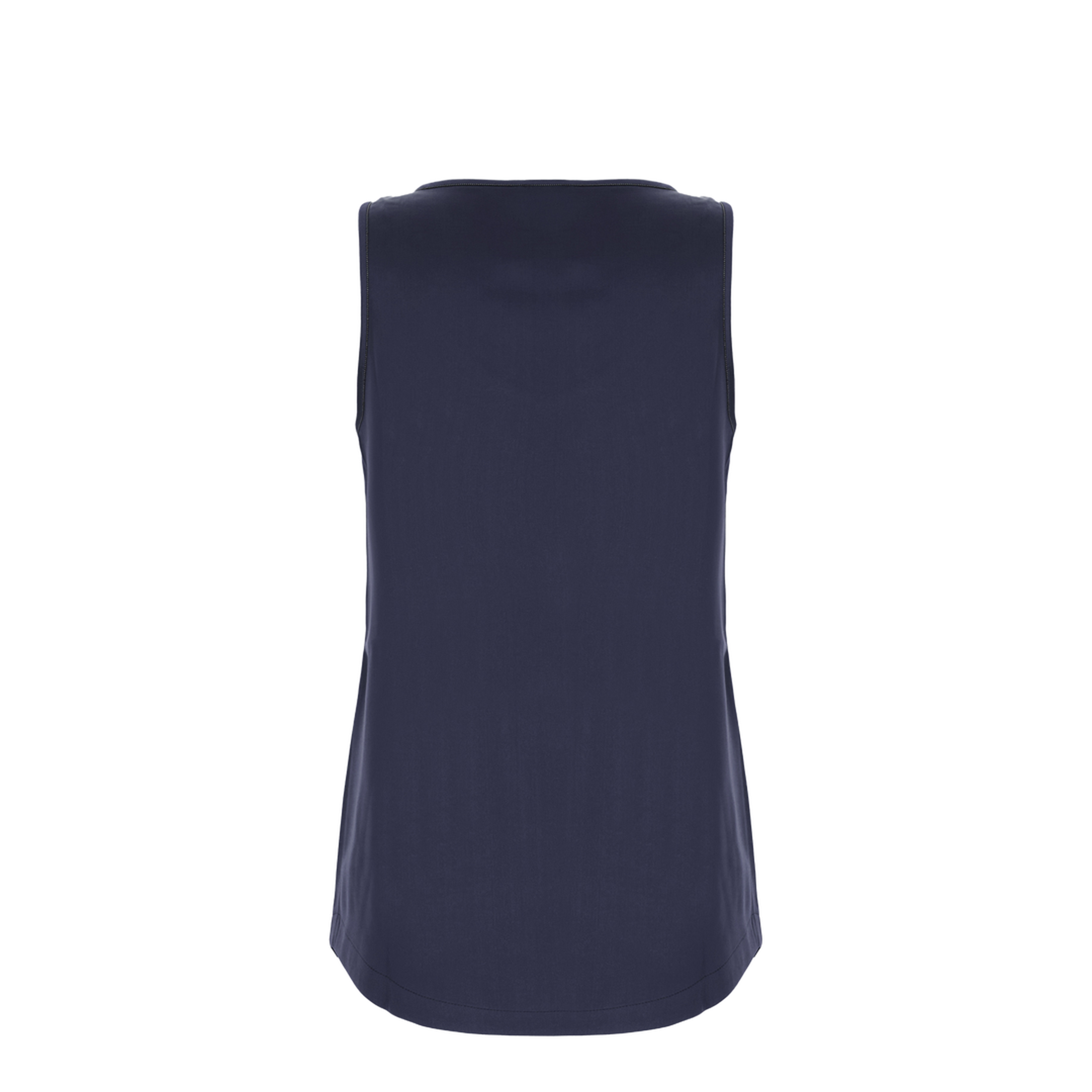 Navy Blue Stretch Silk Top