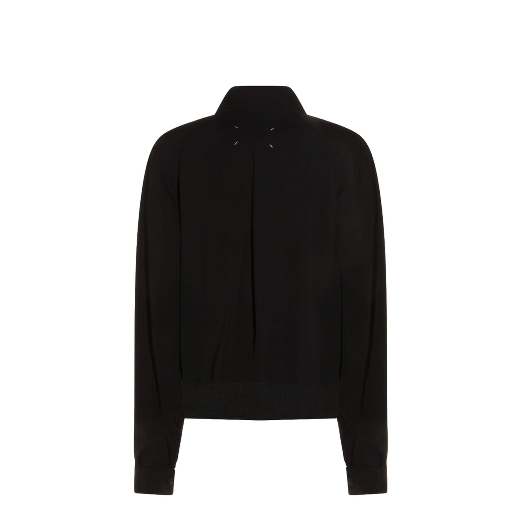 Black Zip-Up Jacket in Virgin Wool