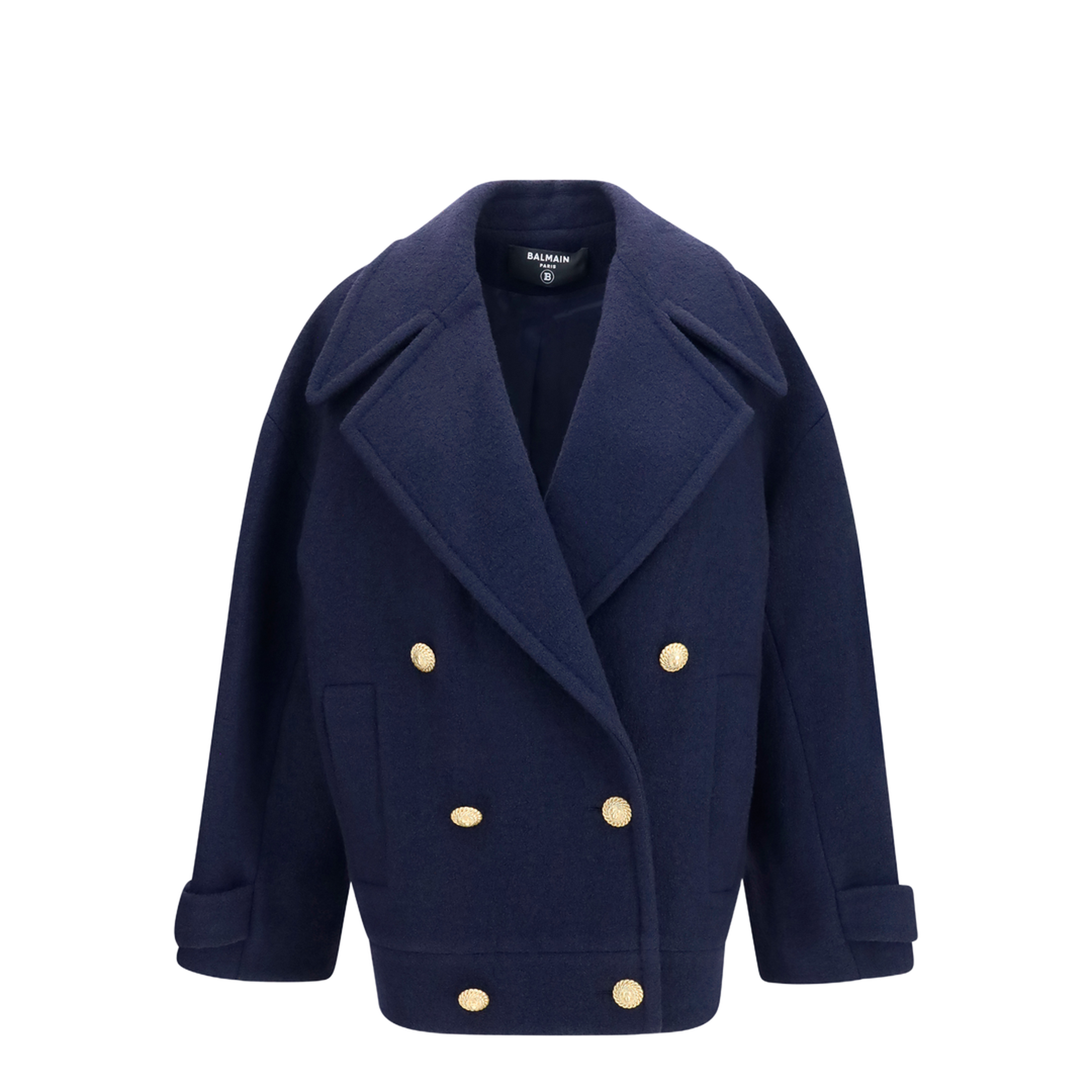 MAYFEYR - Balmain - Double-Breasted Wool Coat With Buttons - HF1UA205WC70