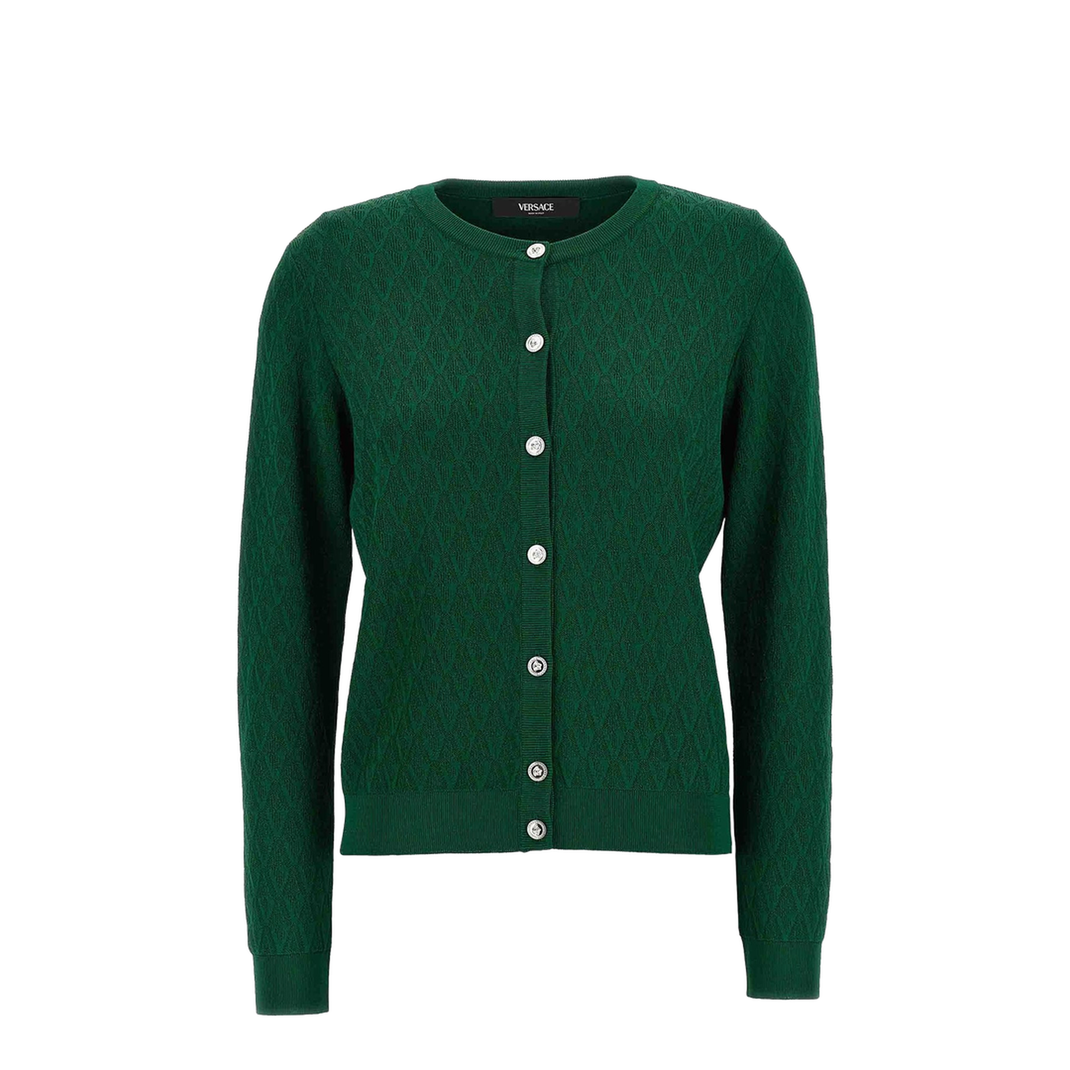 Cardigan with decorative pattern green