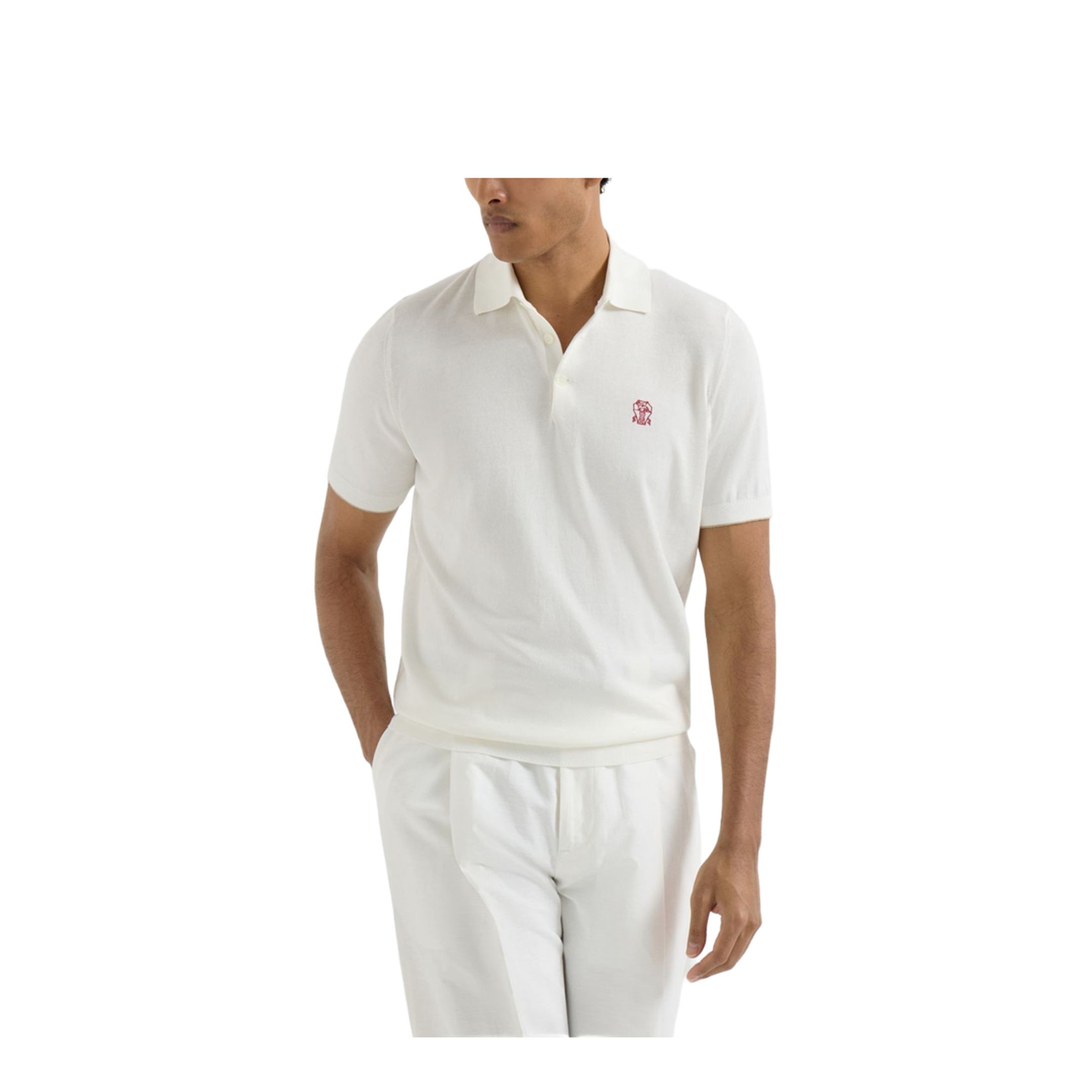 Polo Shirt Cotton Knit White