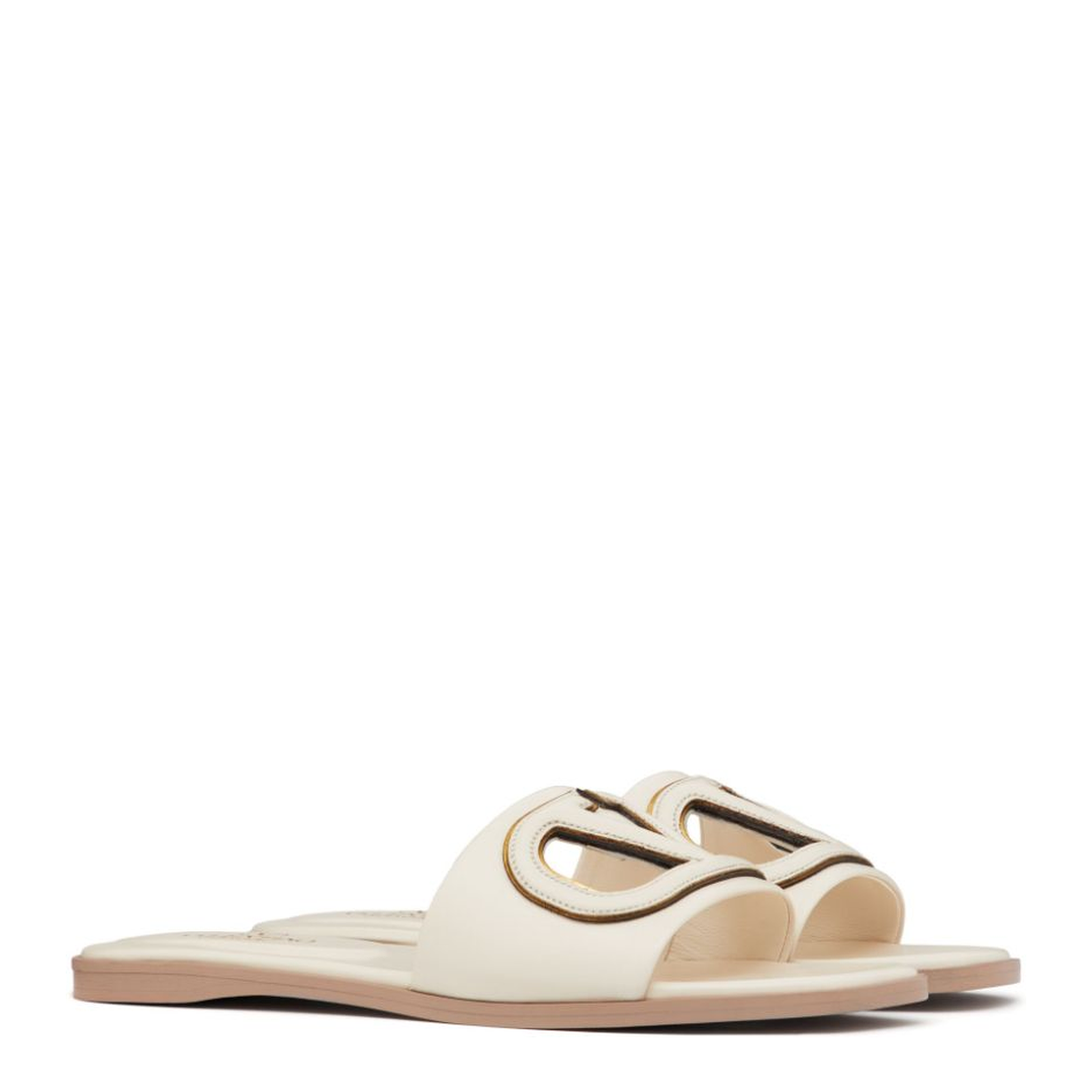 VLogo Cut-Out Leather Sandals