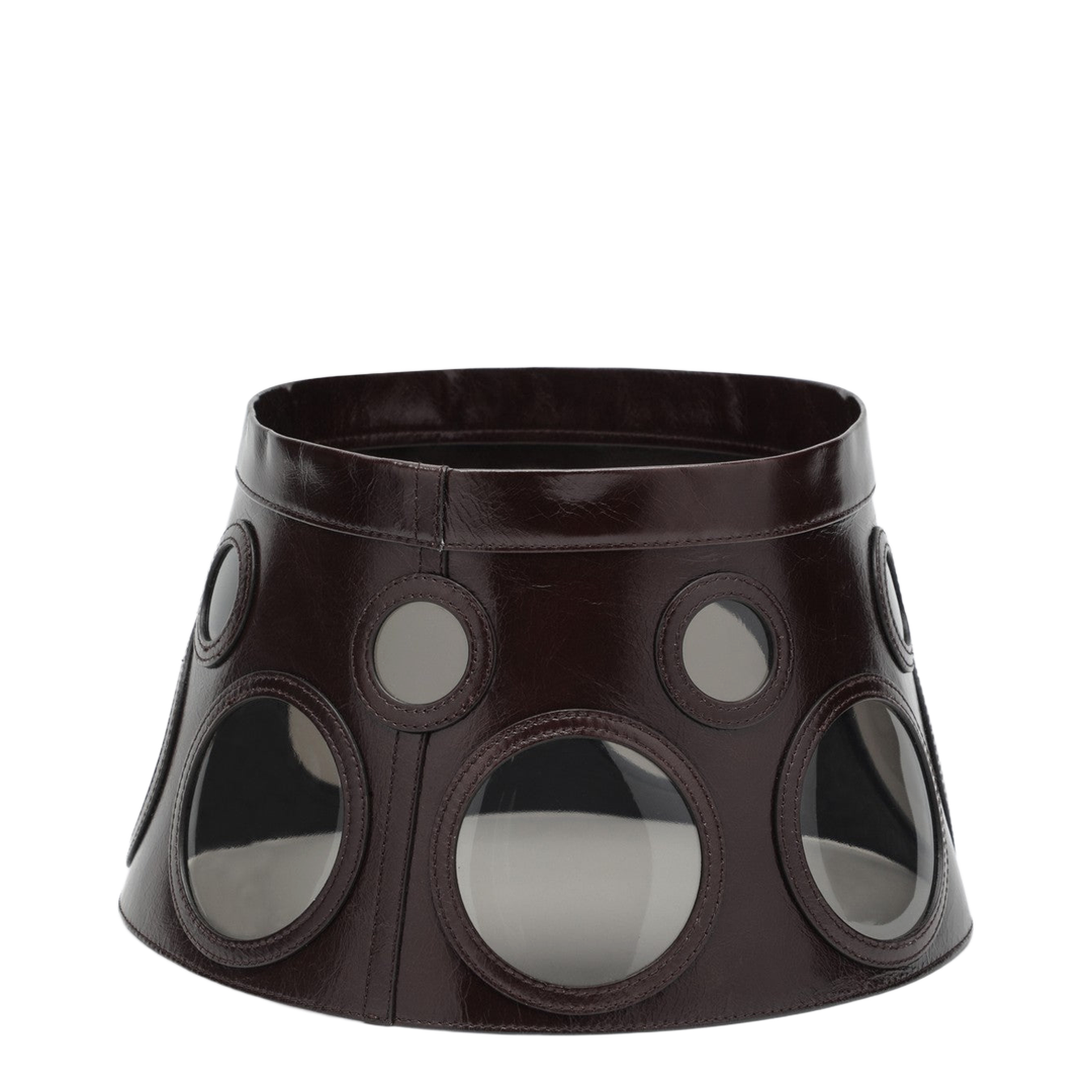 Visor Brown in Leather and Plexiglass