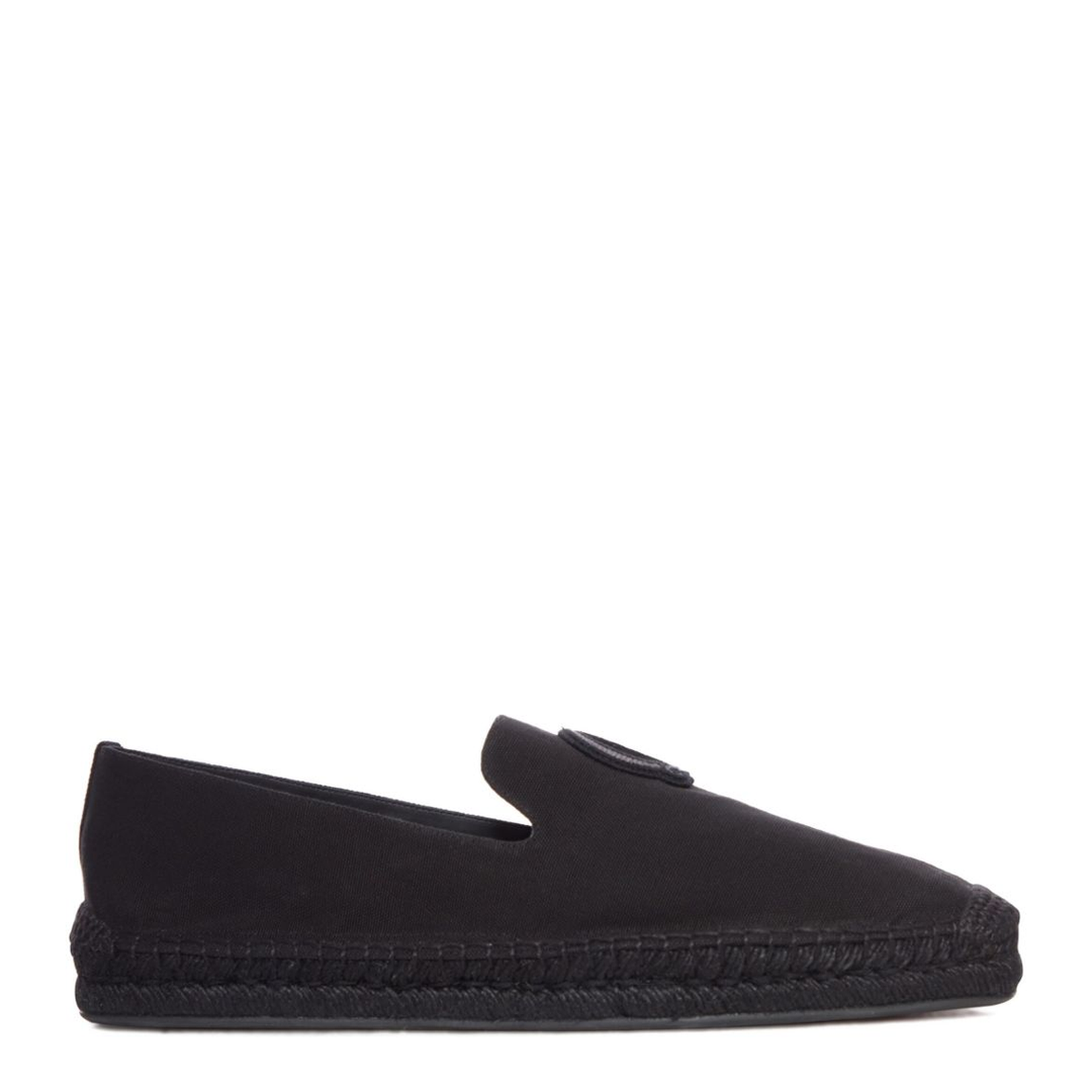 Black Canvas Upper Braided Trim Slip-On Style Flat Sole