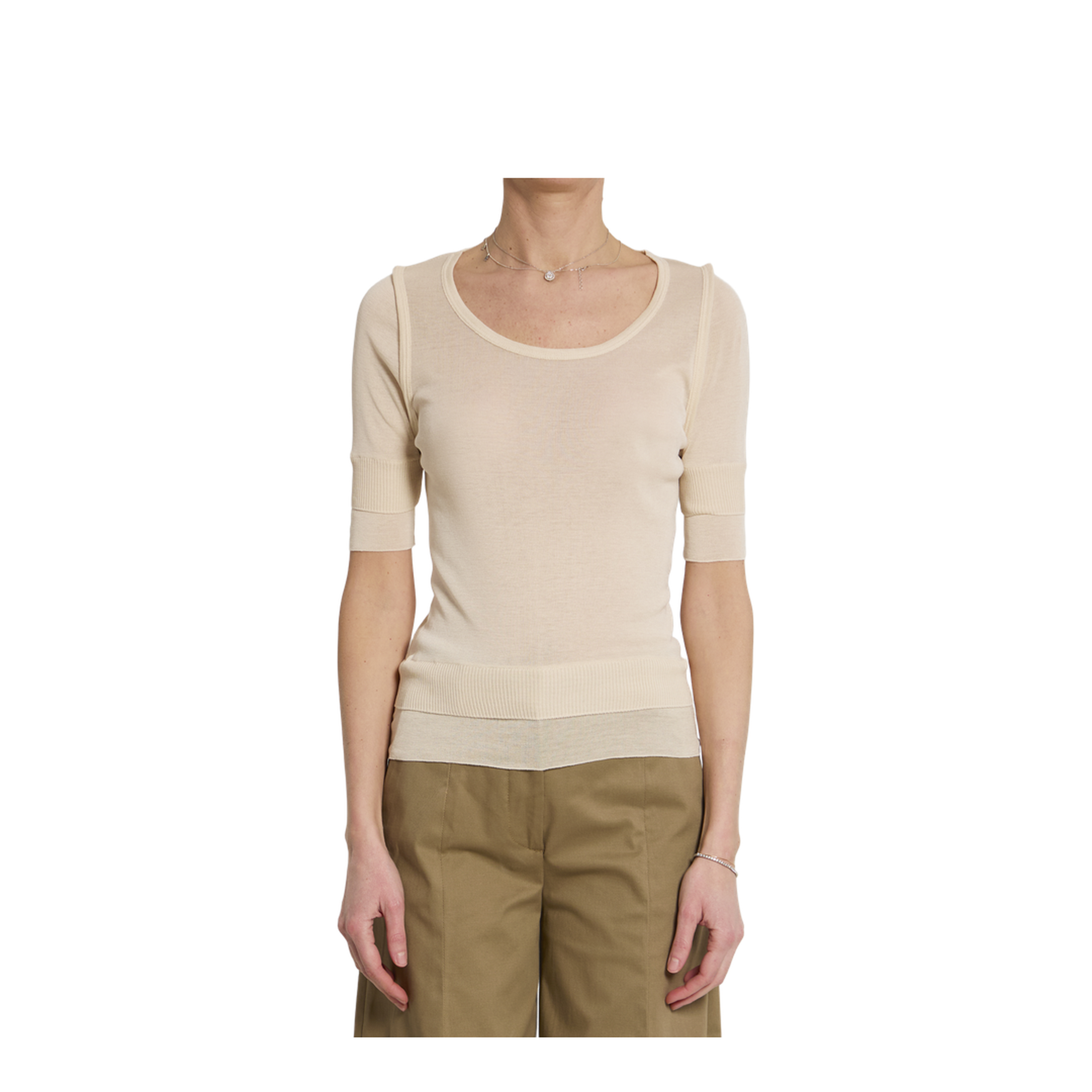 Trompe L'Oeil Viscose And Silk Top