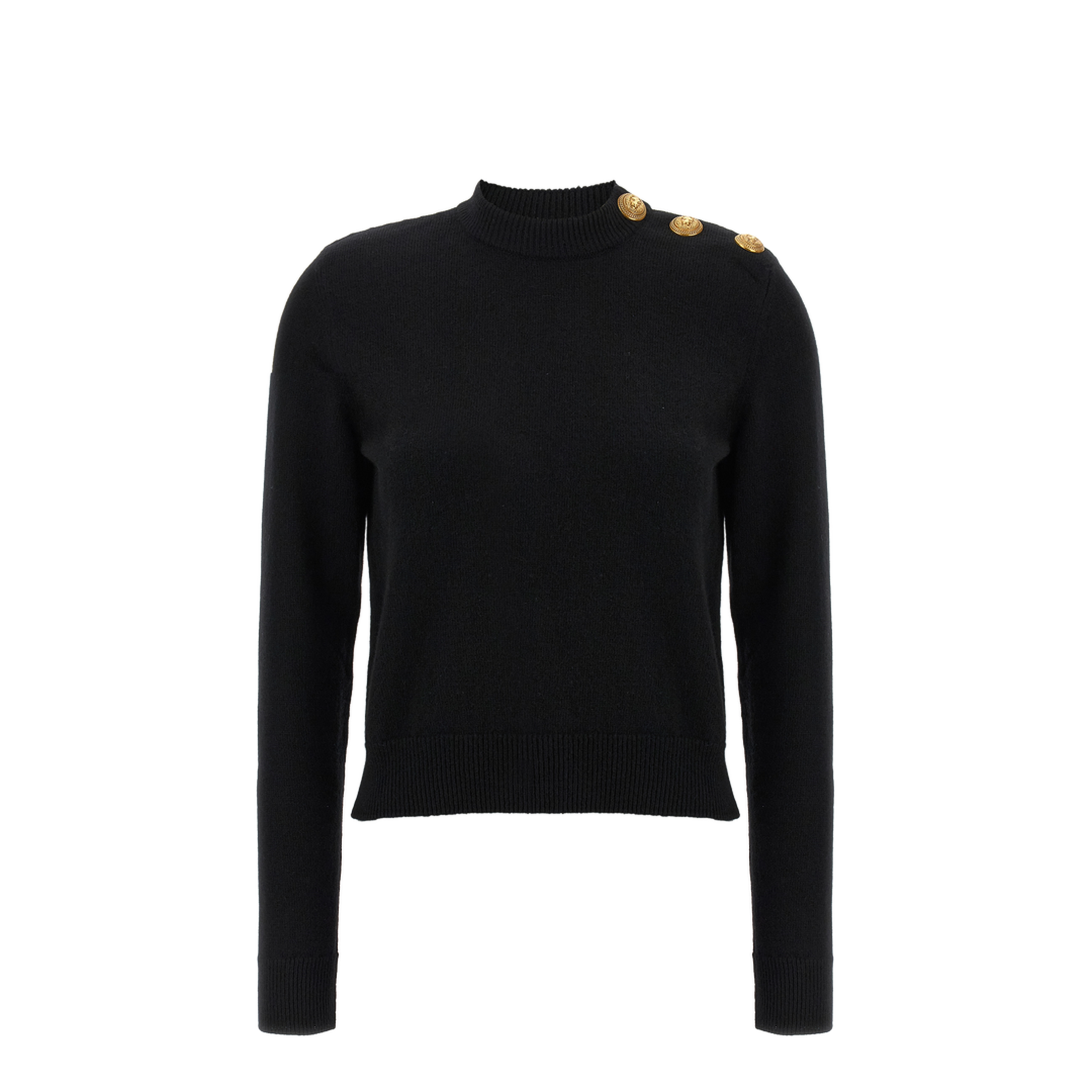 Eco-Cashmere Button Sweater Black