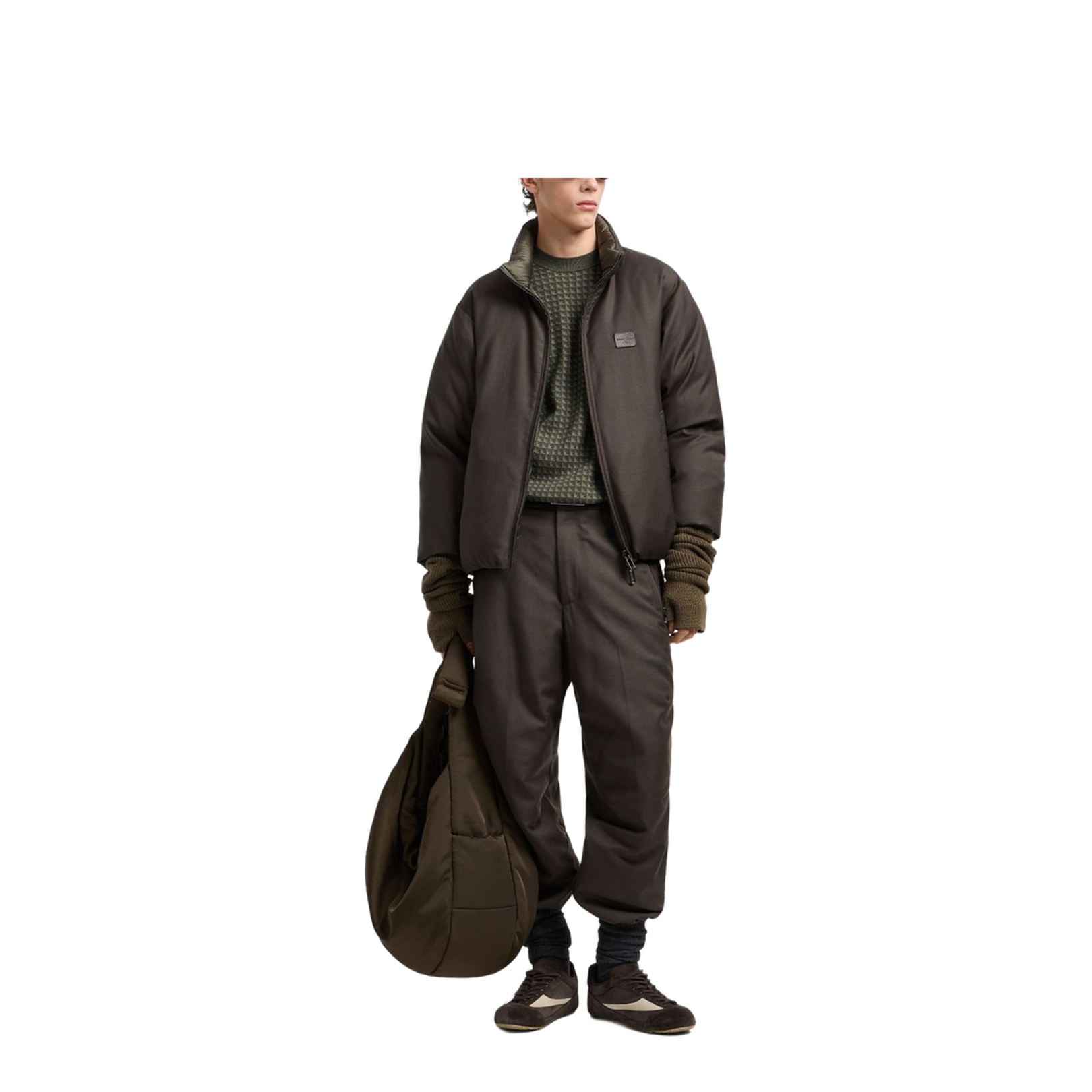 Reversible Wool-Blend Twill Down Jacket