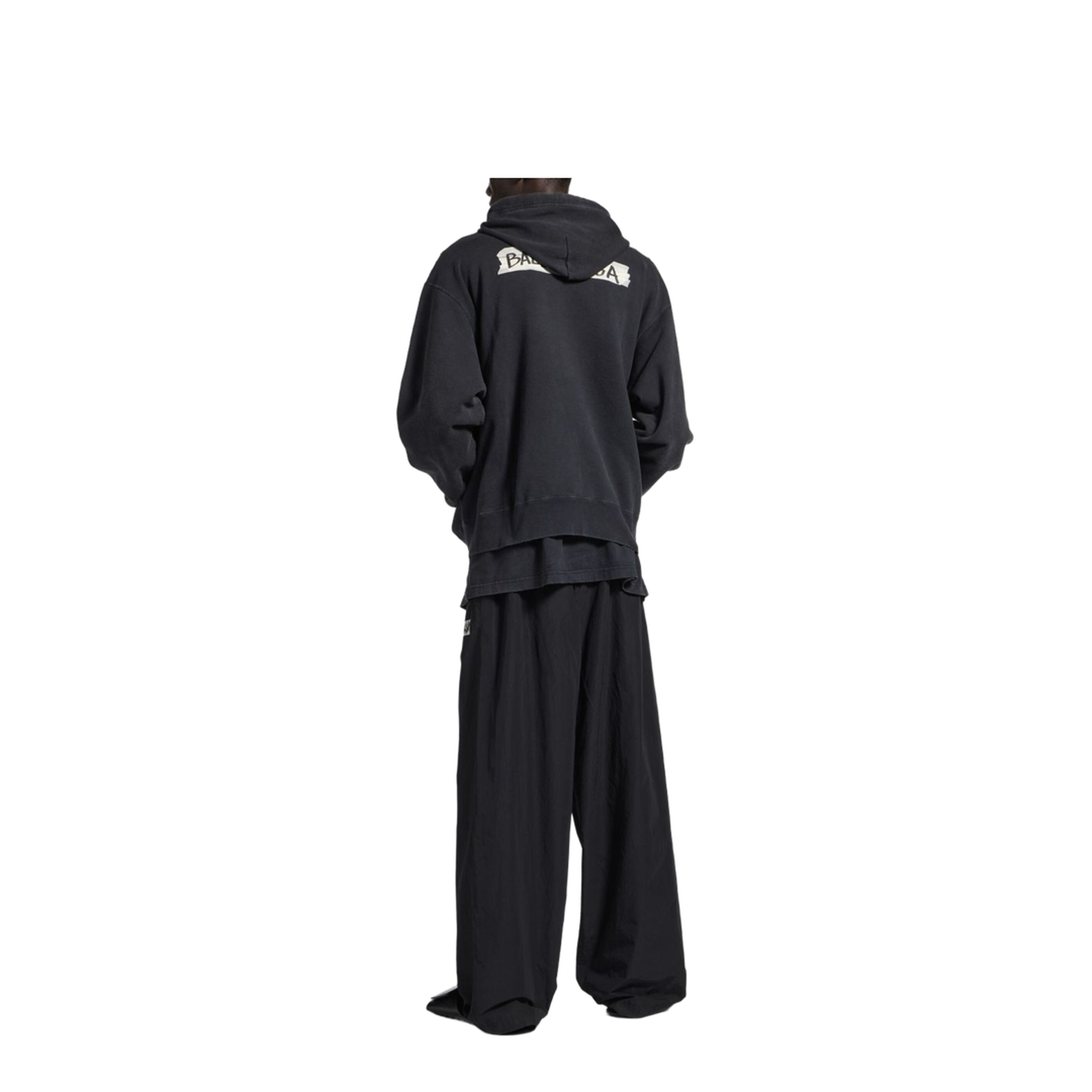 Oversized Masking Tape Zip-Up Sweatshirt