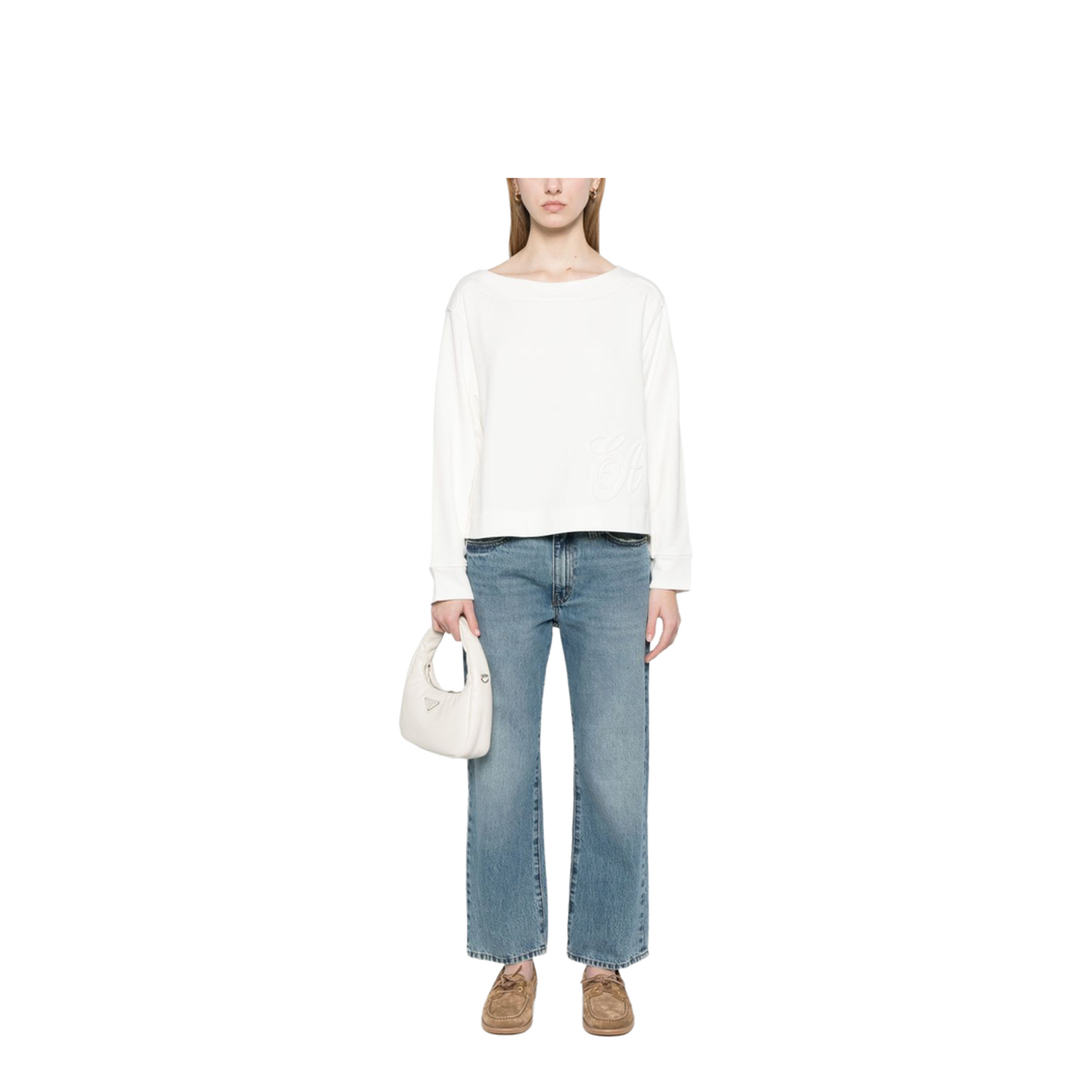 Sweatshirt in French Terry Cotton with Oversized Logo