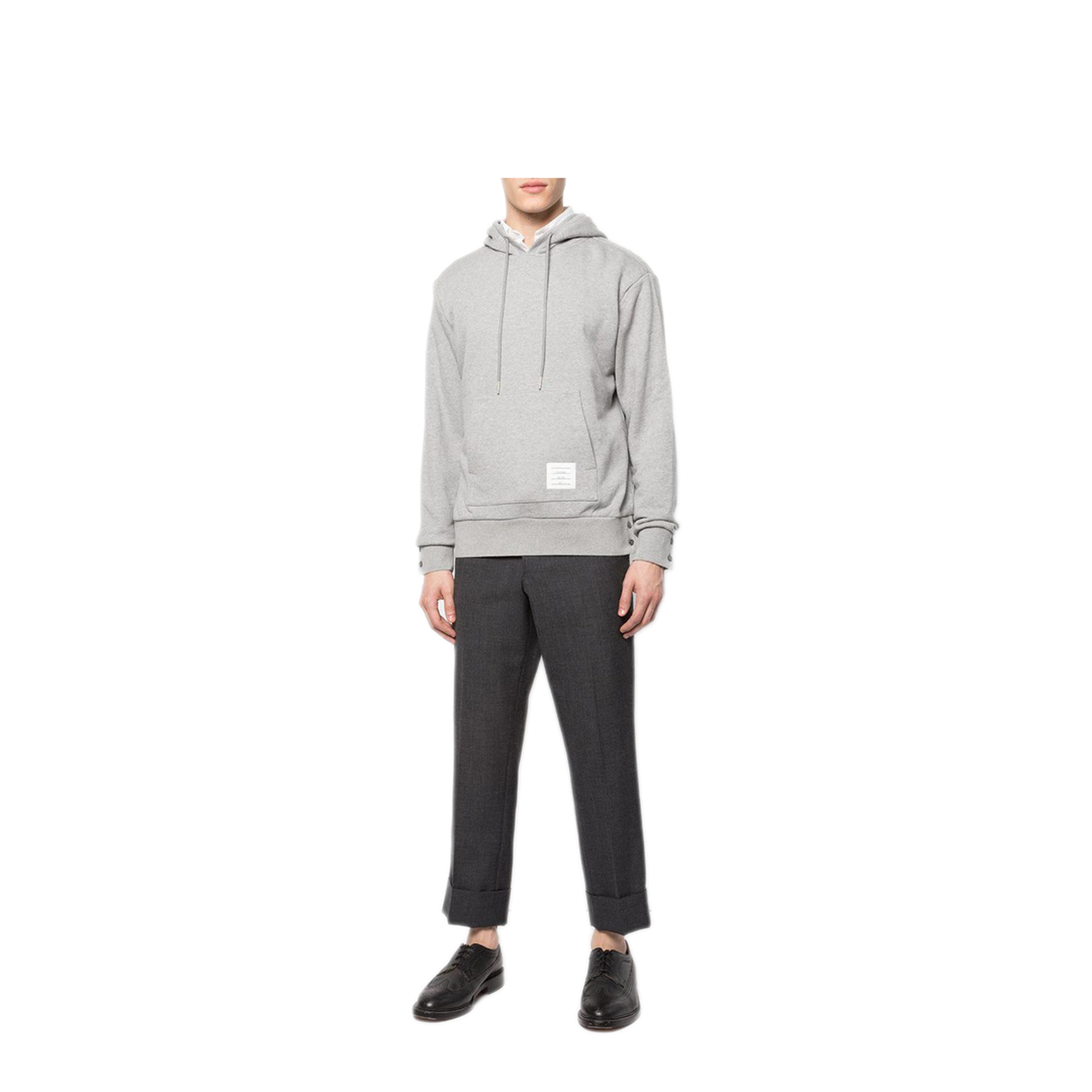 MAYFEYR - Thom Browne - Hoodie Pullover With Cb Rwb Stripe In Classic Loopback - MJT086A03377055