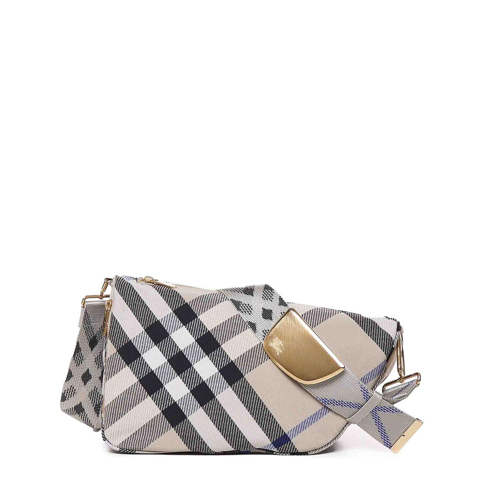 Medium Shield Checkered Crossbody Bag