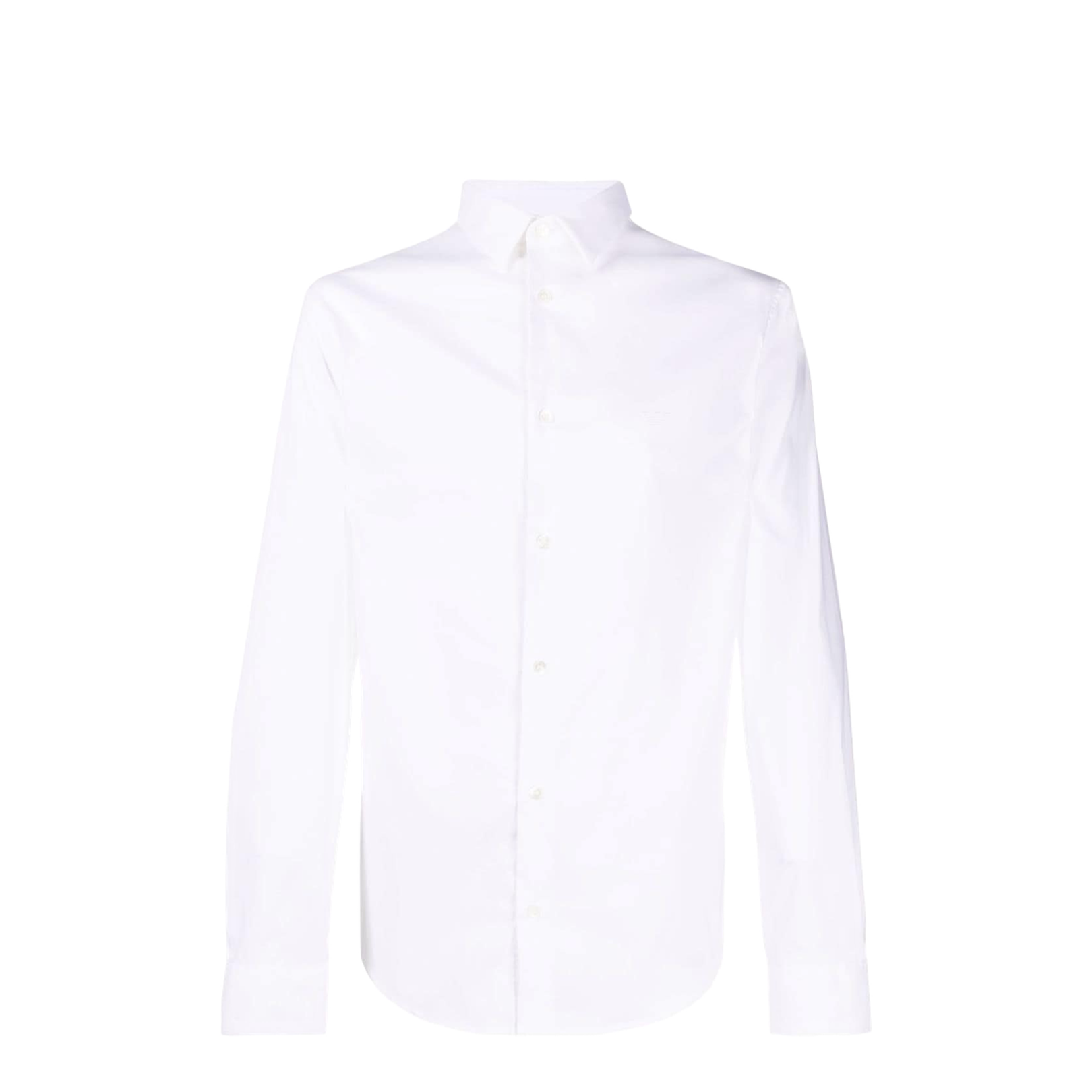 Cotton Shirt with Logo and Classic Collar