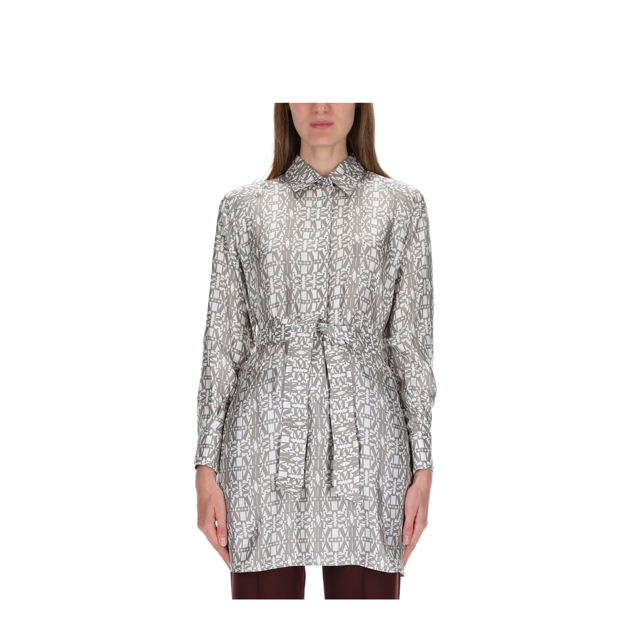 Printed Silk Chemisier Dress