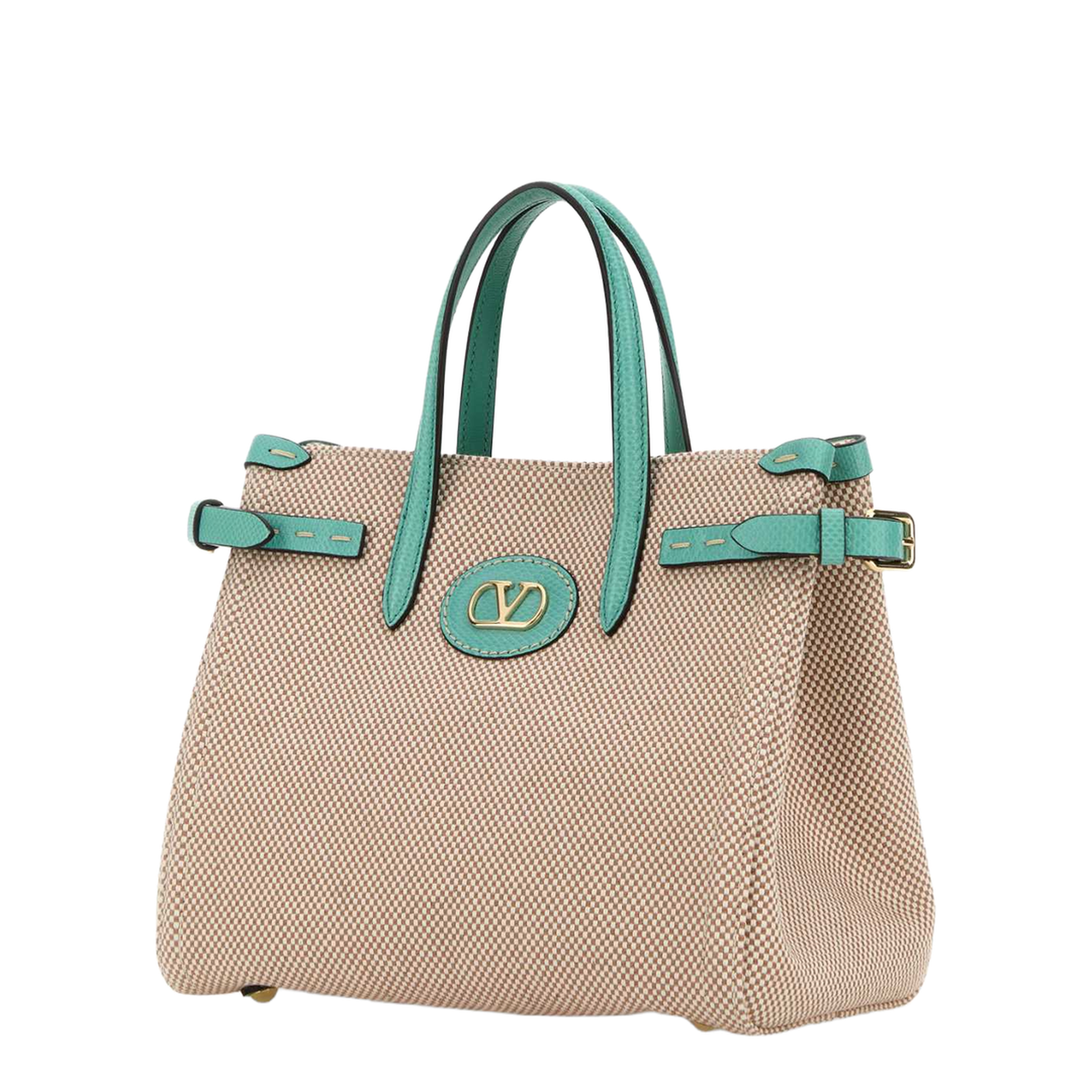 Two-Tone Canvas Antibes Handbag