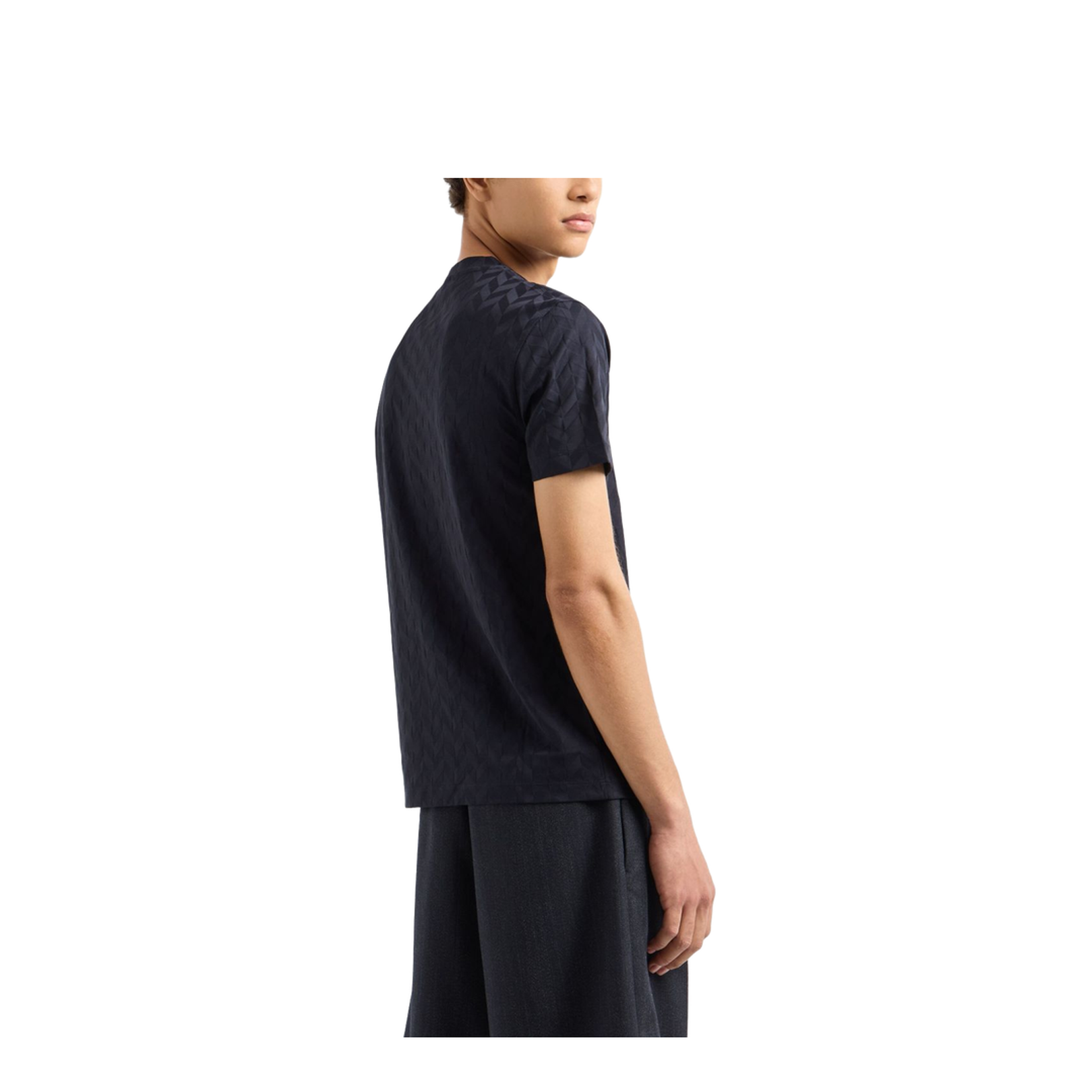 Jersey T-Shirt with All-Over Jacquard Pattern