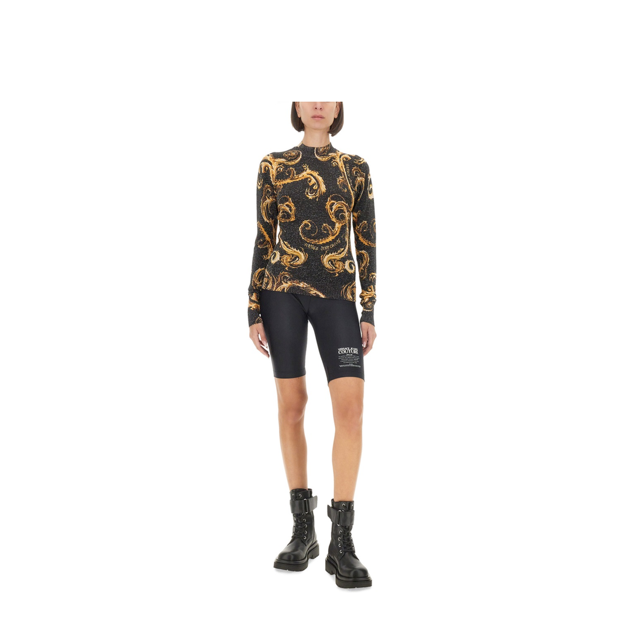MAYFEYR - VERSACE JEANS COUTURE - Lurex Knit T Shirt - 77HAFM24CMN80G89