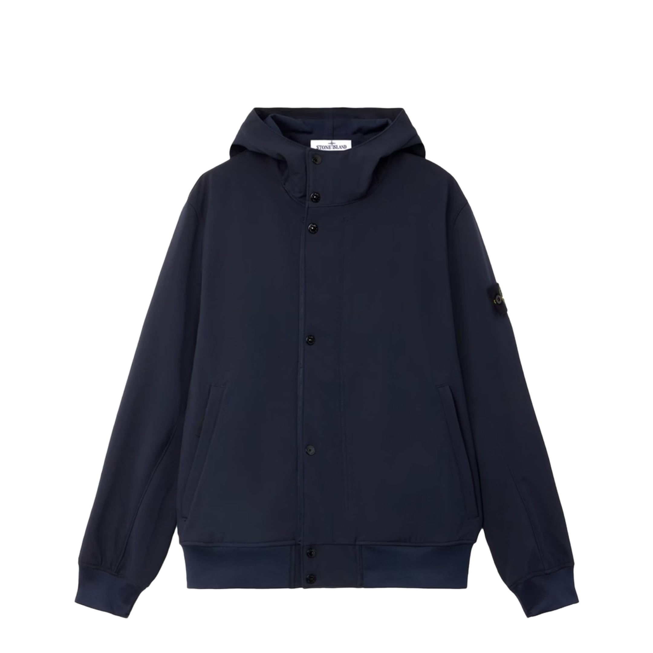 Hooded Bomber Jacket in Light Soft Shell-R - Blue
