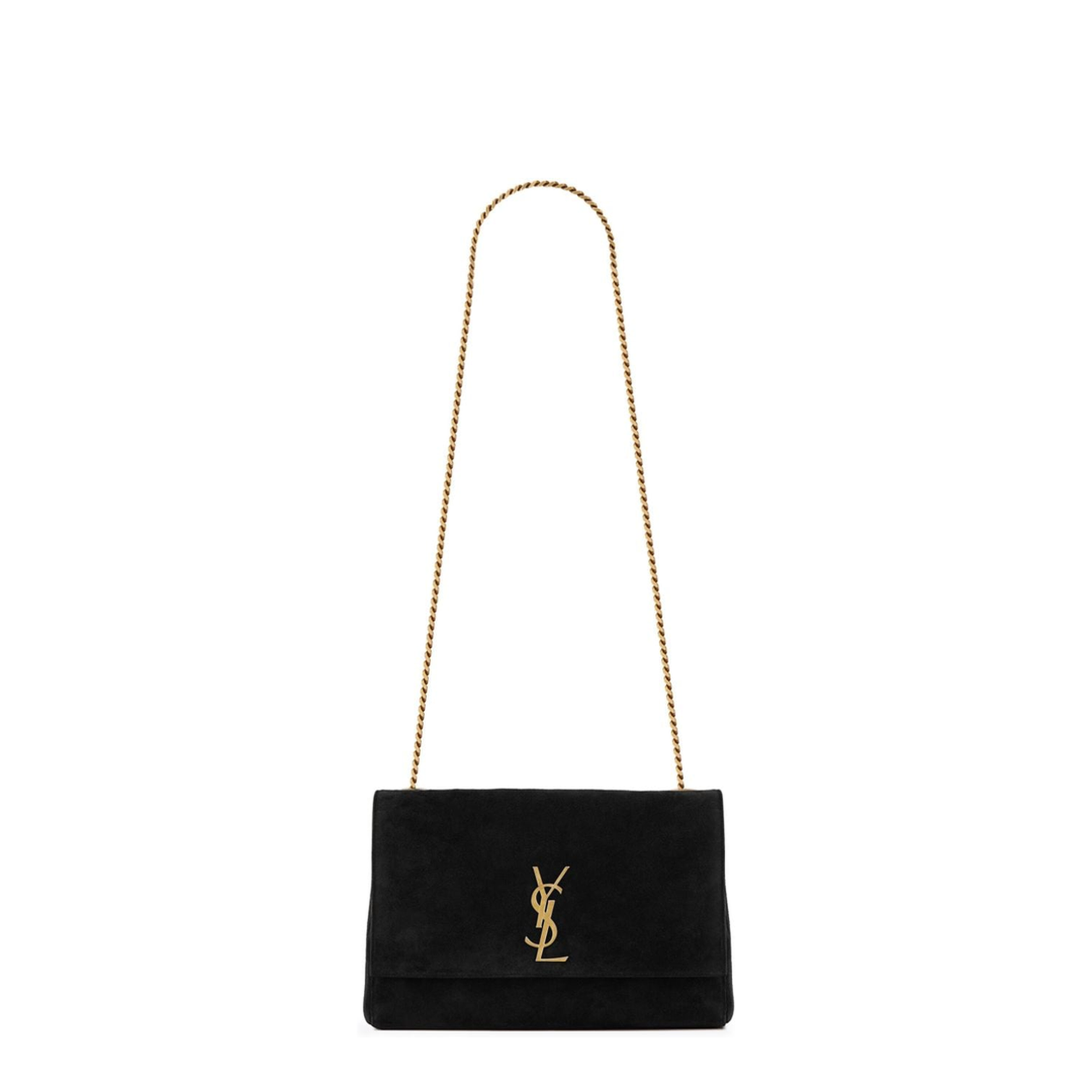 Kate Medium Suede Shoulder Bags - Black