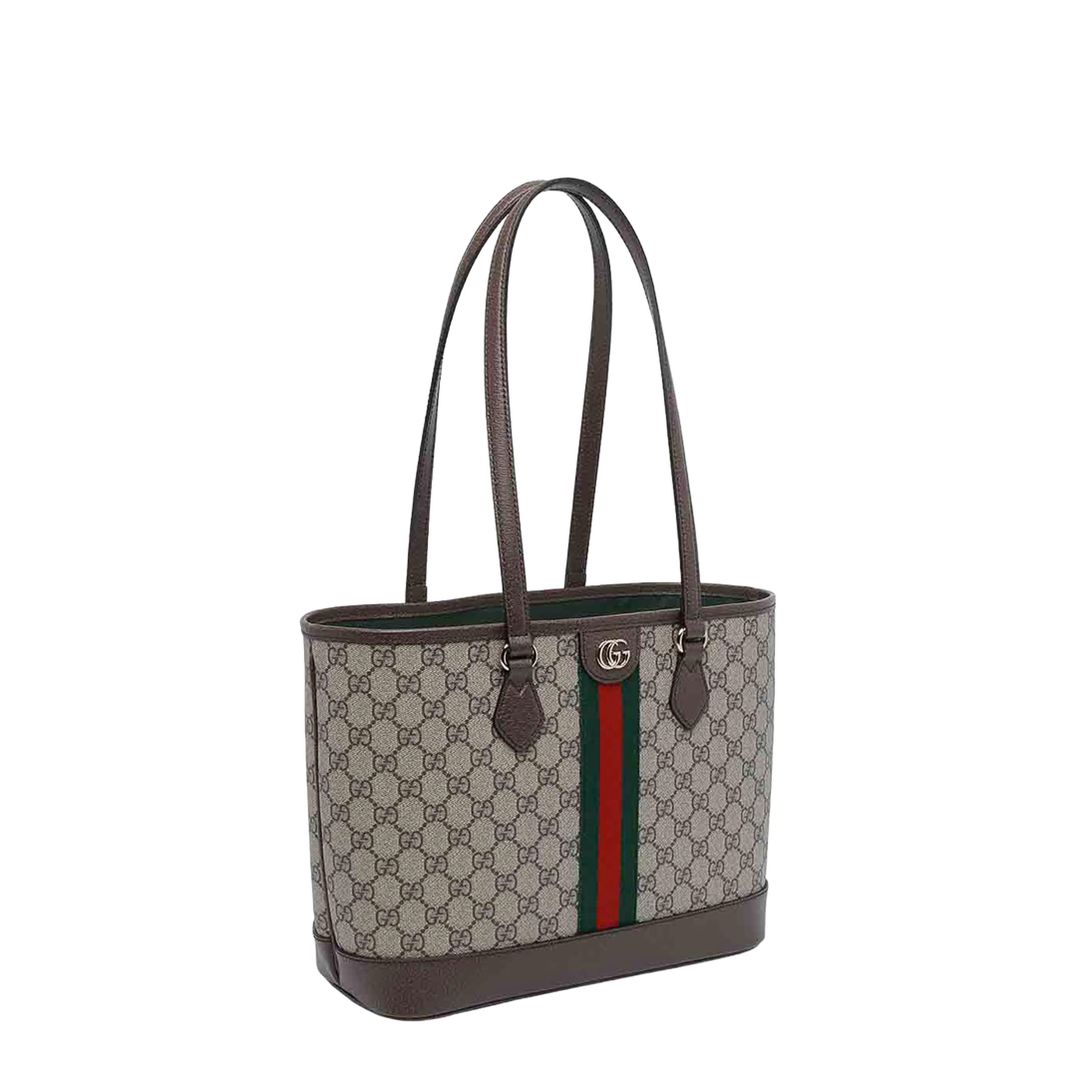 Ophidia Medium Tote Bag in Beige and Brown GG Fabric