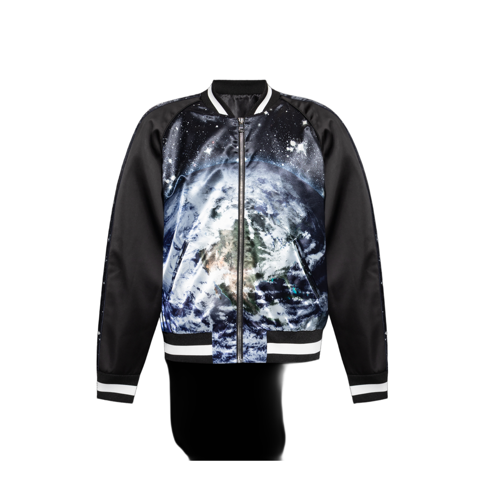 Printed Earth and Stars Bomber Jacket
