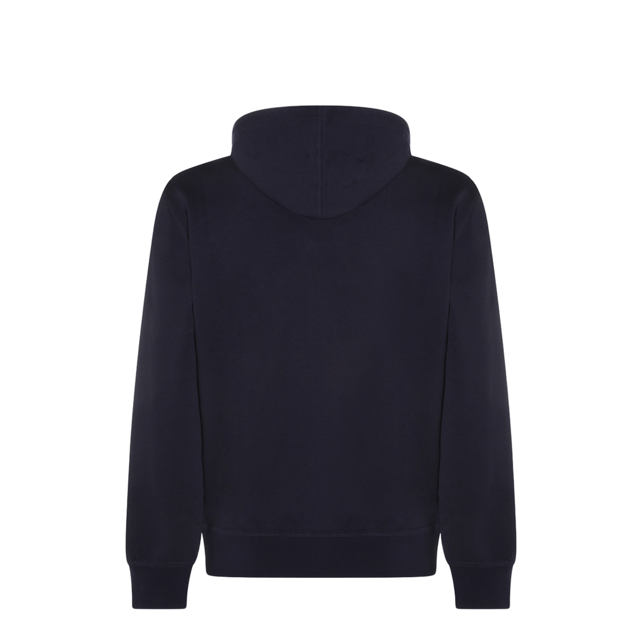 Zipped Cotton Fleece Sweater Blue