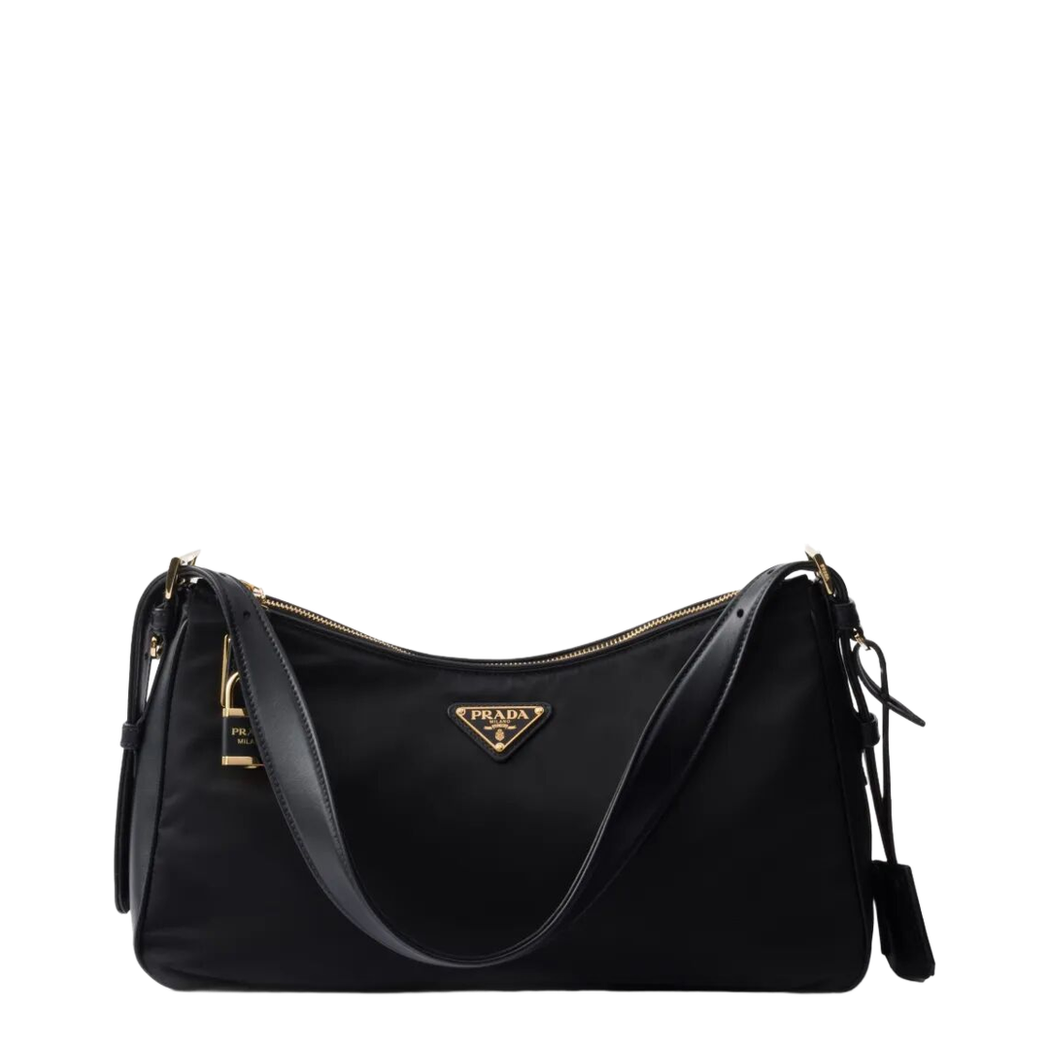 MAYFEYR - Prada - Aimée Large Re-Nylon And Leather Shoulder Bag With Padlock - 1BC232VODO2C8Q