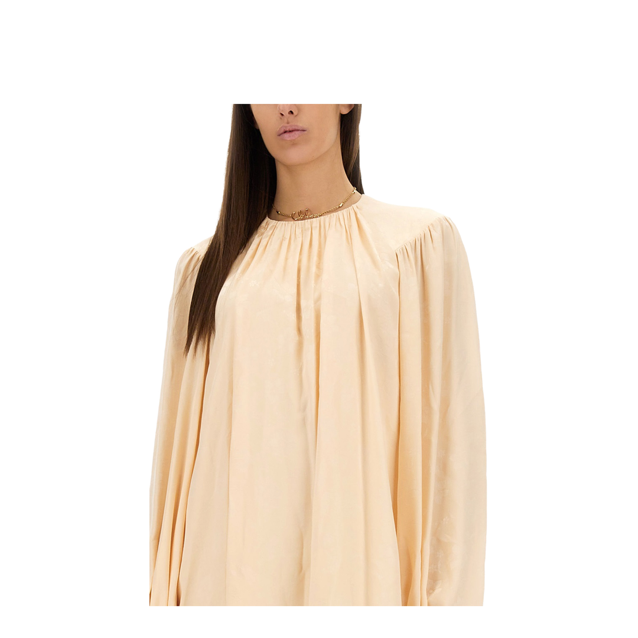 Silk Shirred Mini Dress