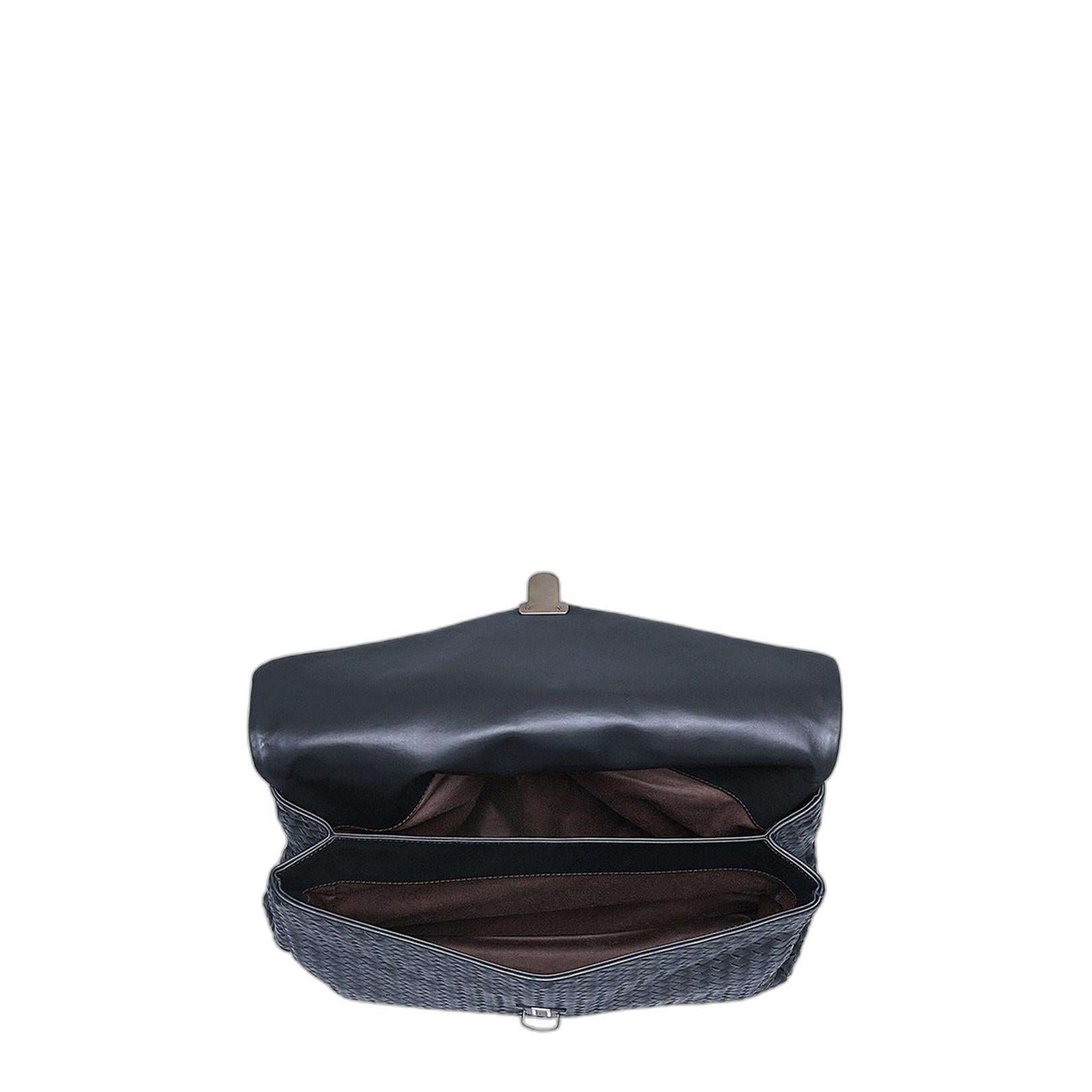 Intrecciato Briefcase Leather In Blue