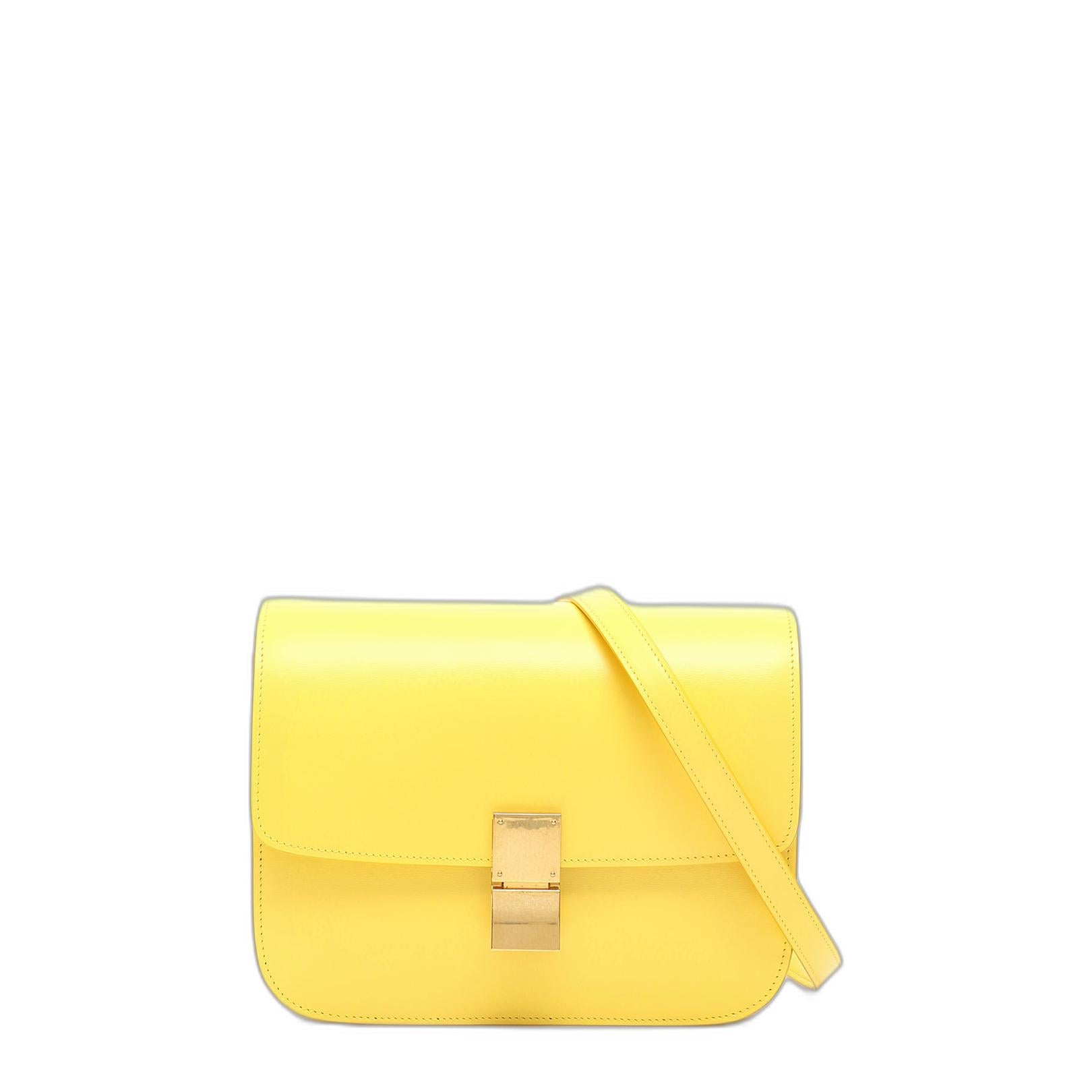 Medium Classic Box Bag in Citron