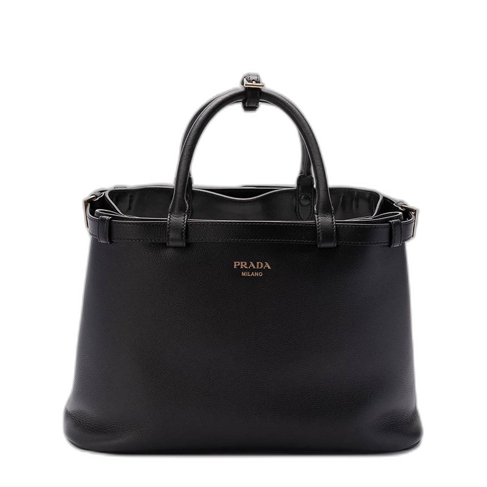 Medium Buckle Leather Handbag