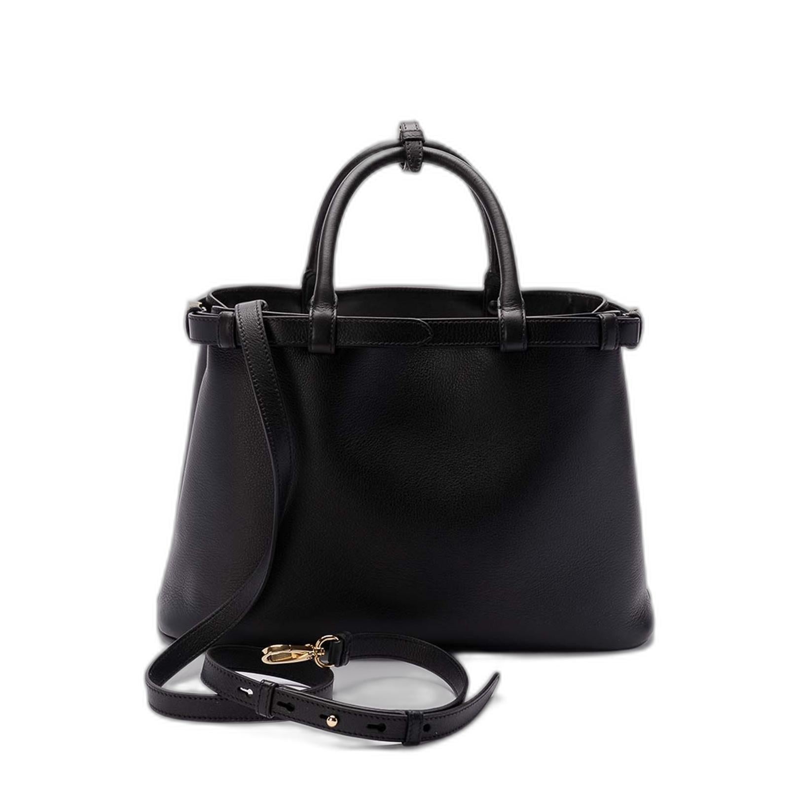 Medium Buckle Leather Handbag