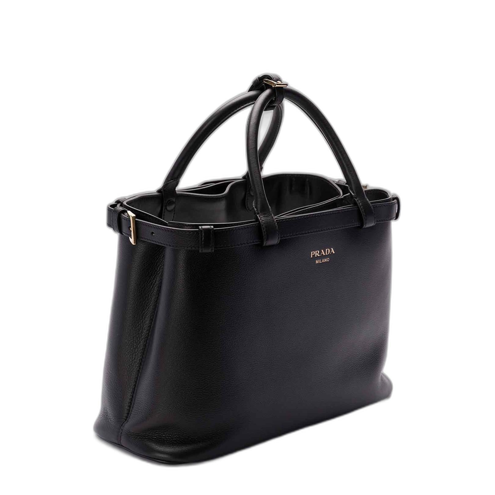 Medium Buckle Leather Handbag