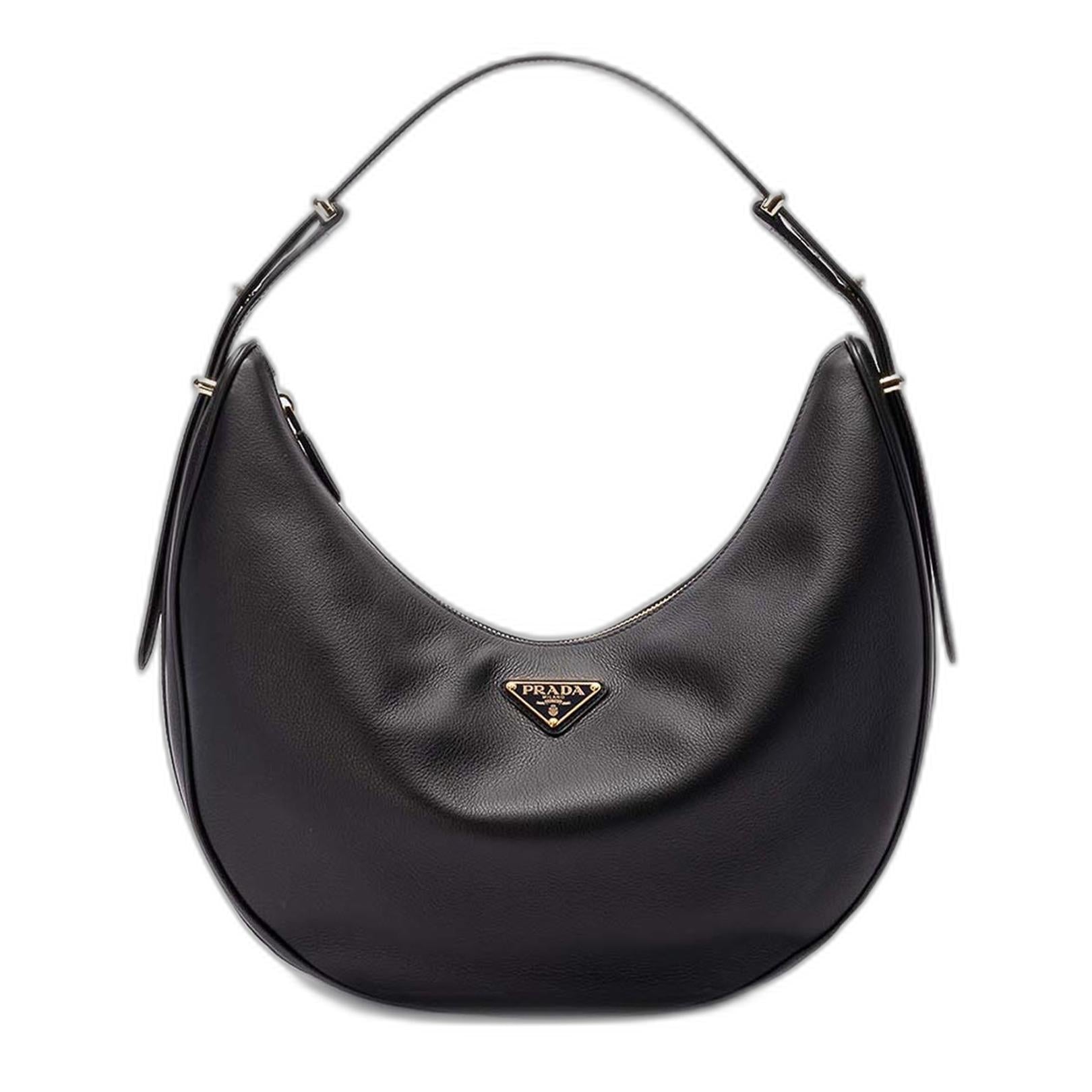 Black Large Leather Shoulder Bag