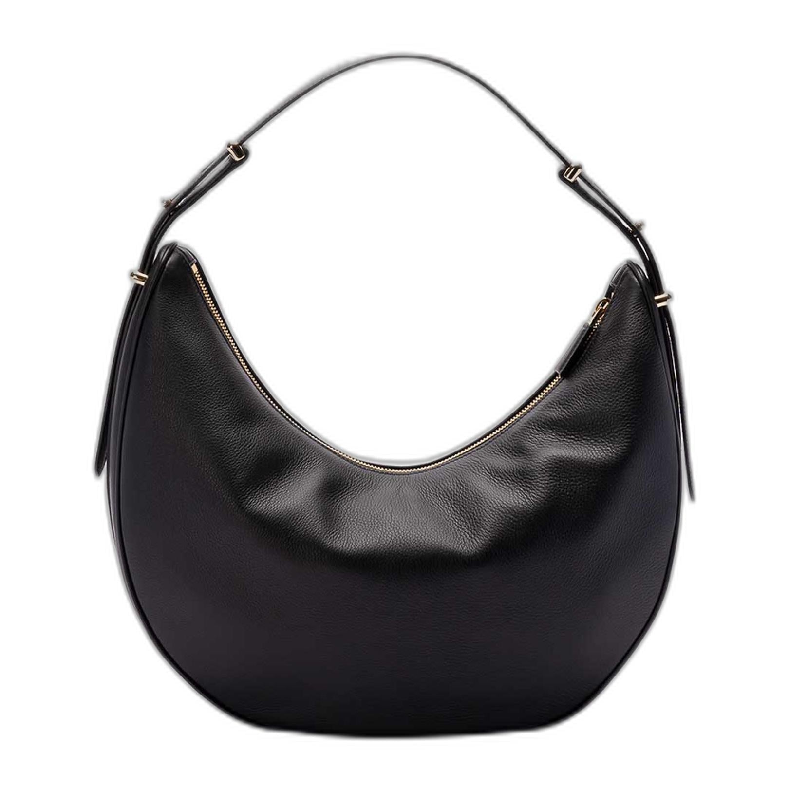 Black Large Leather Shoulder Bag