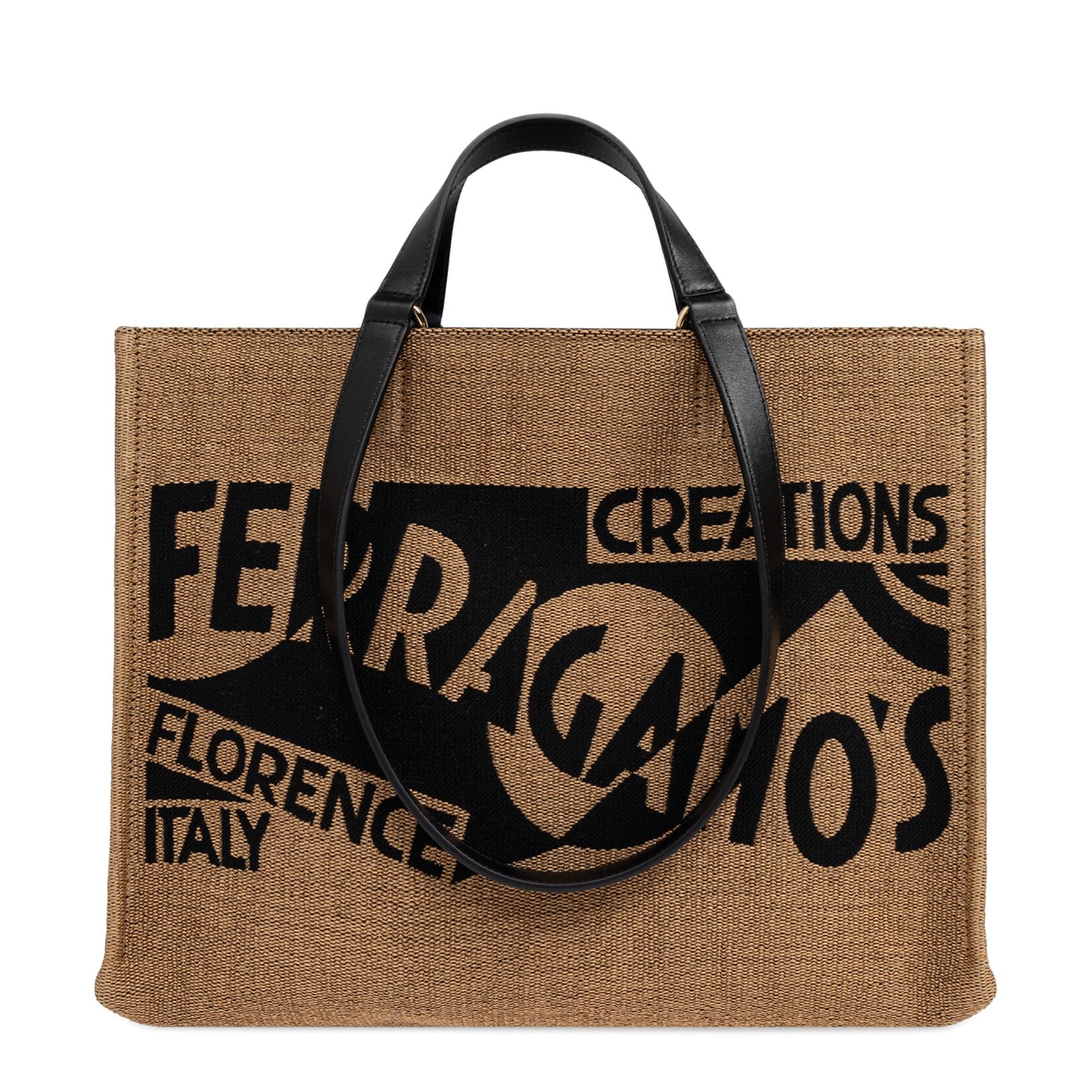 Natural And Black Raffia Tote Bag