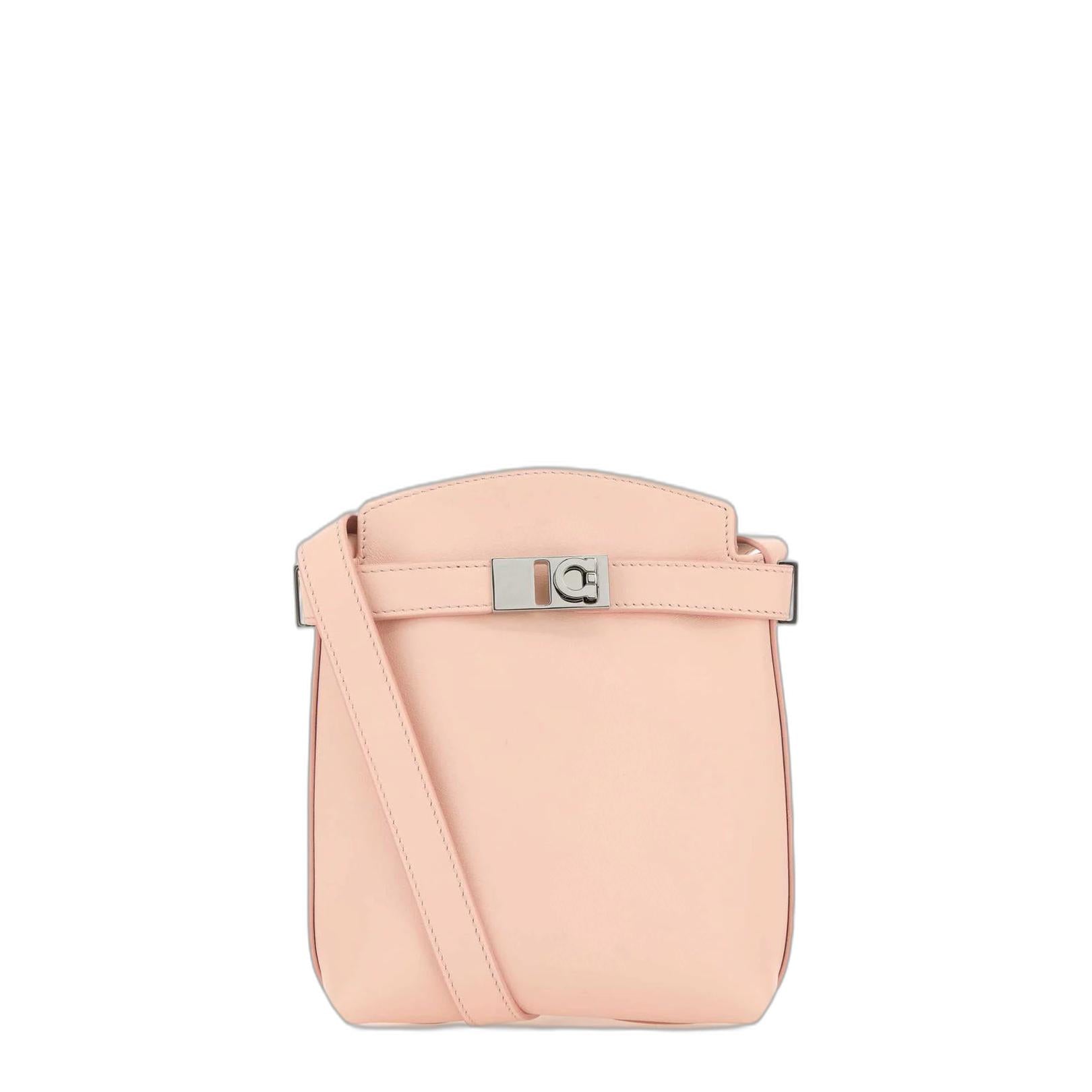 Ferragamo Pastel Pink Leather Gancini Phone Case