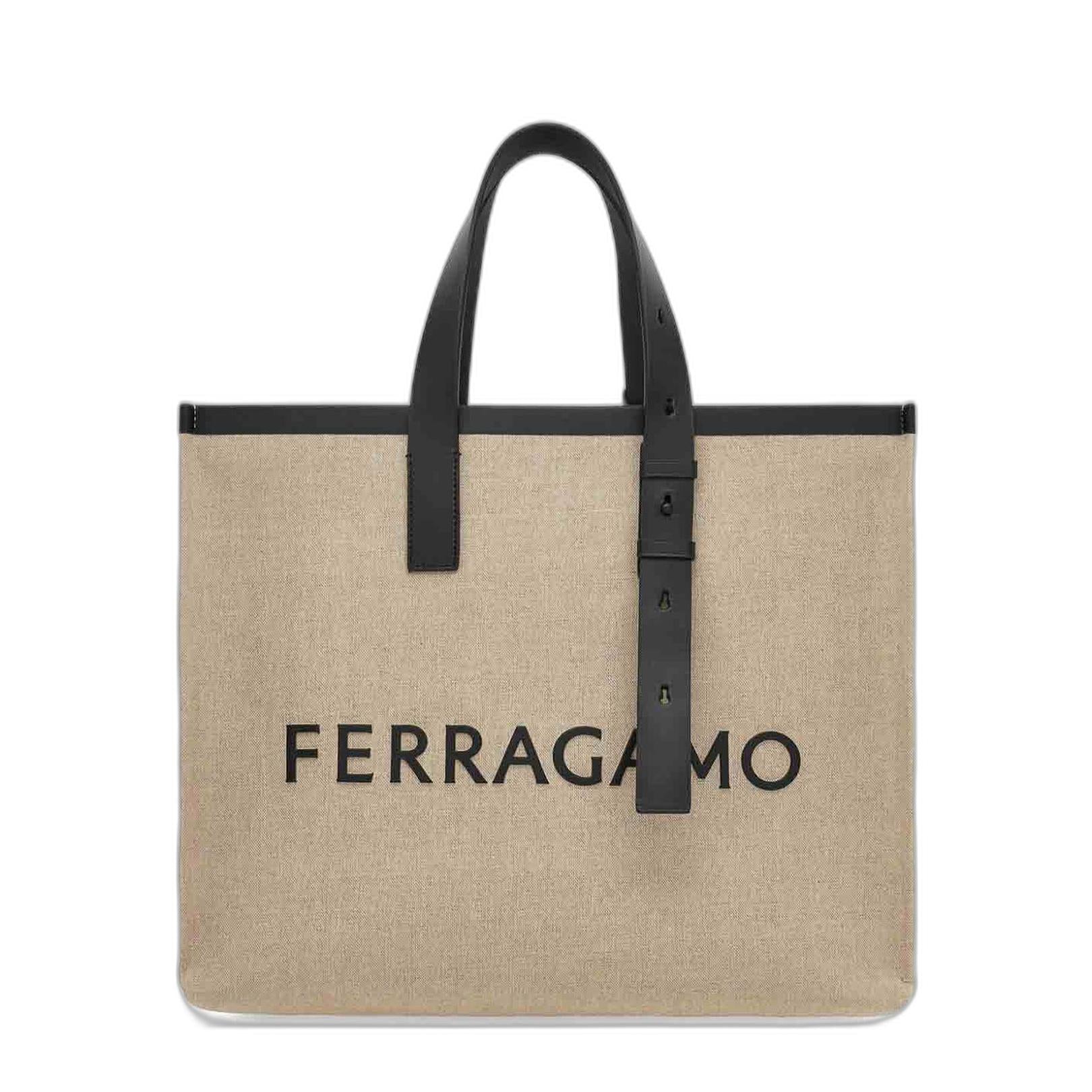 Ferragamo Logo Canvas Tote